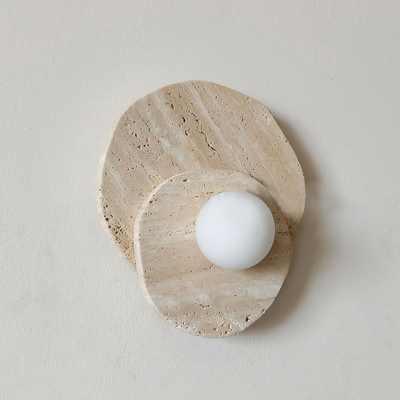 Neptune Wall Light  Travertine Layered  Wabi-sabi Aesthetics