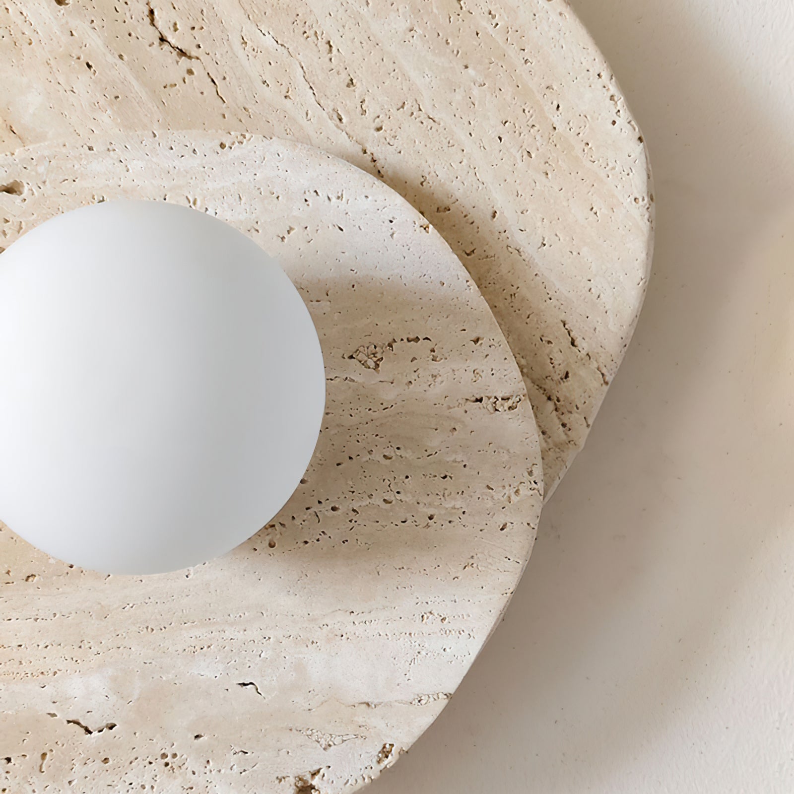 Neptune Wall Light  Travertine Layered  Wabi-sabi Aesthetics