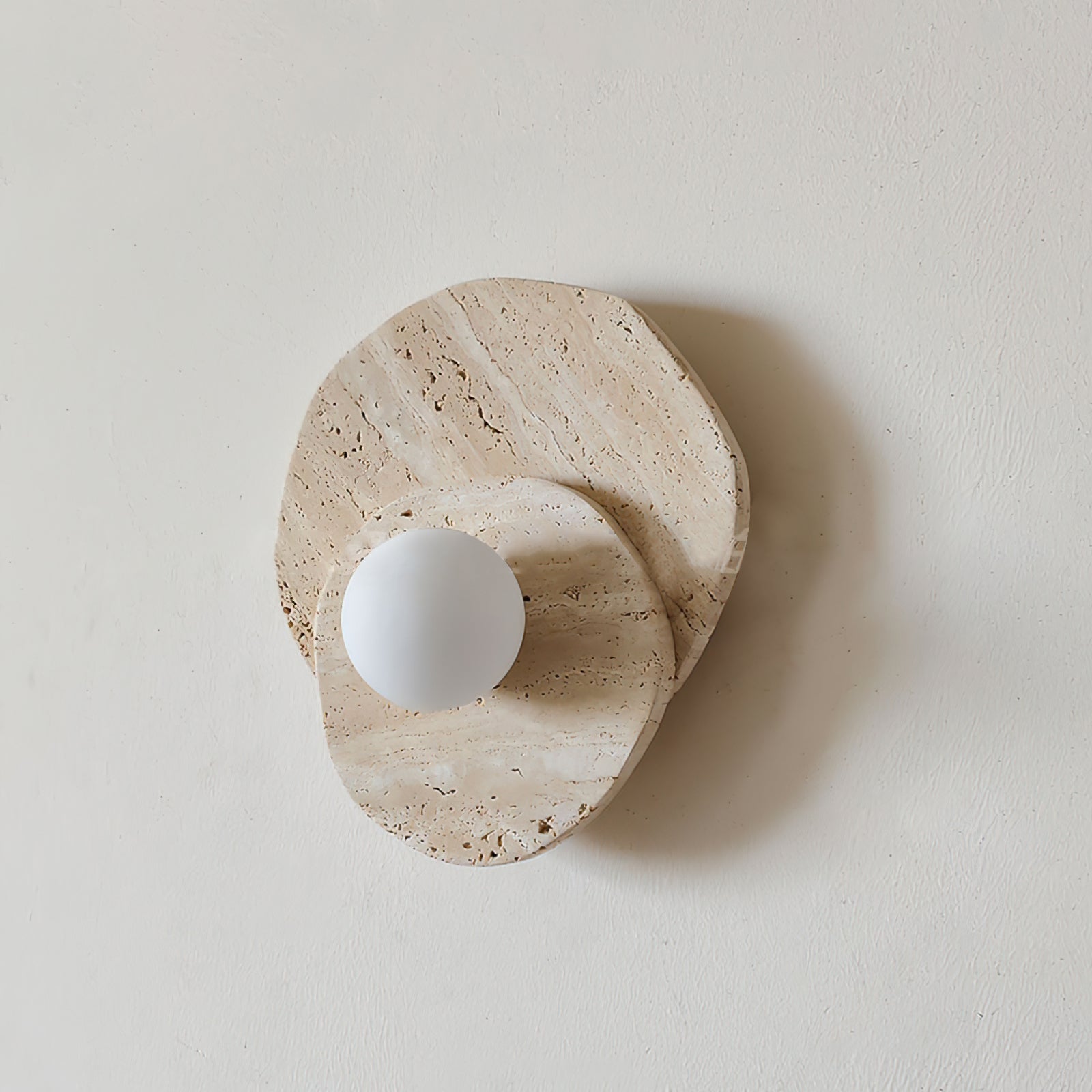 Neptune Wall Light  Travertine Layered  Wabi-sabi Aesthetics