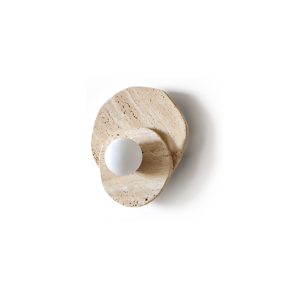 Neptune Wall Light  Travertine Layered  Wabi-sabi Aesthetics