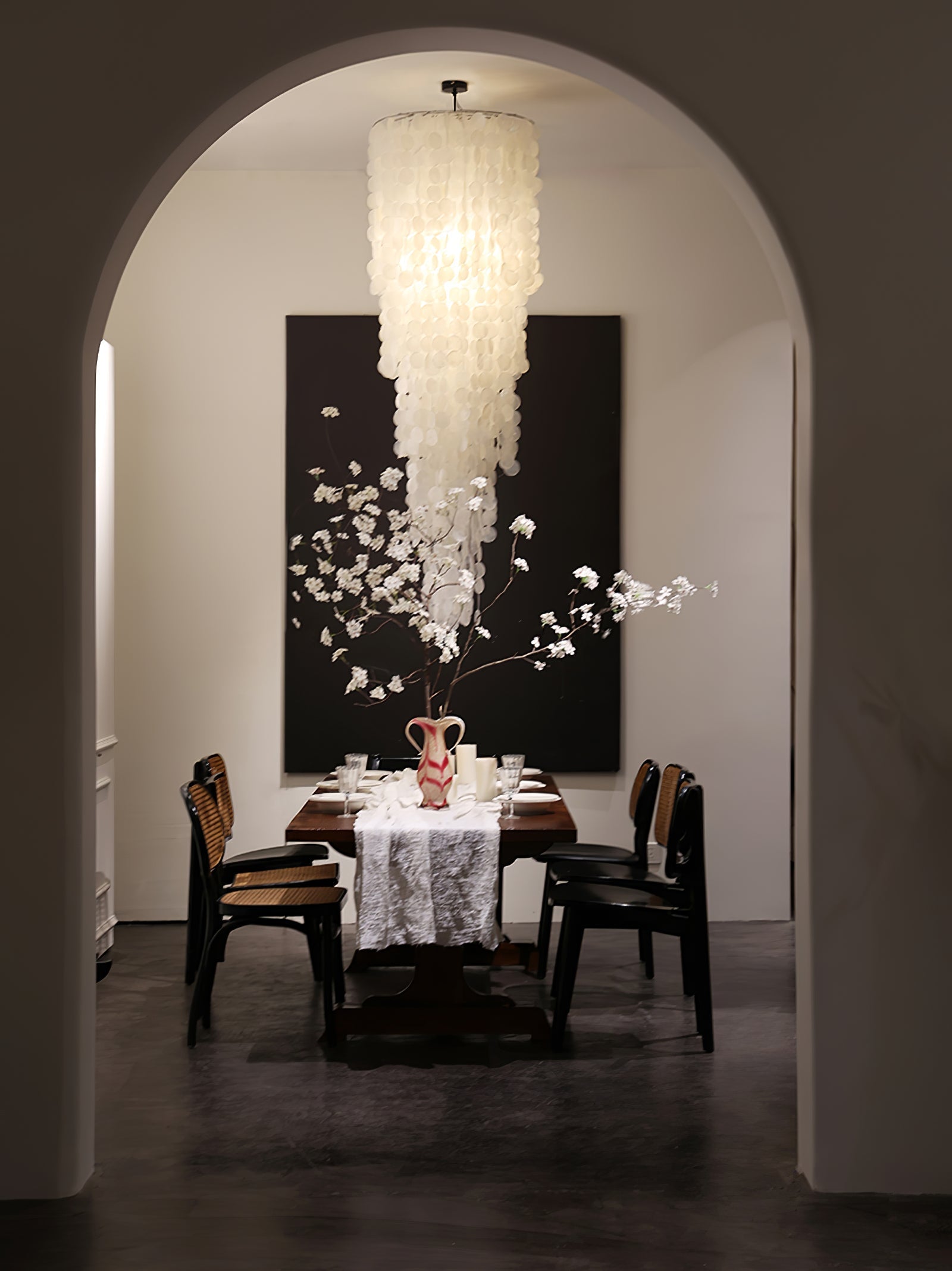Eloryra Cascading Glass Chandelier-Neutral Decor