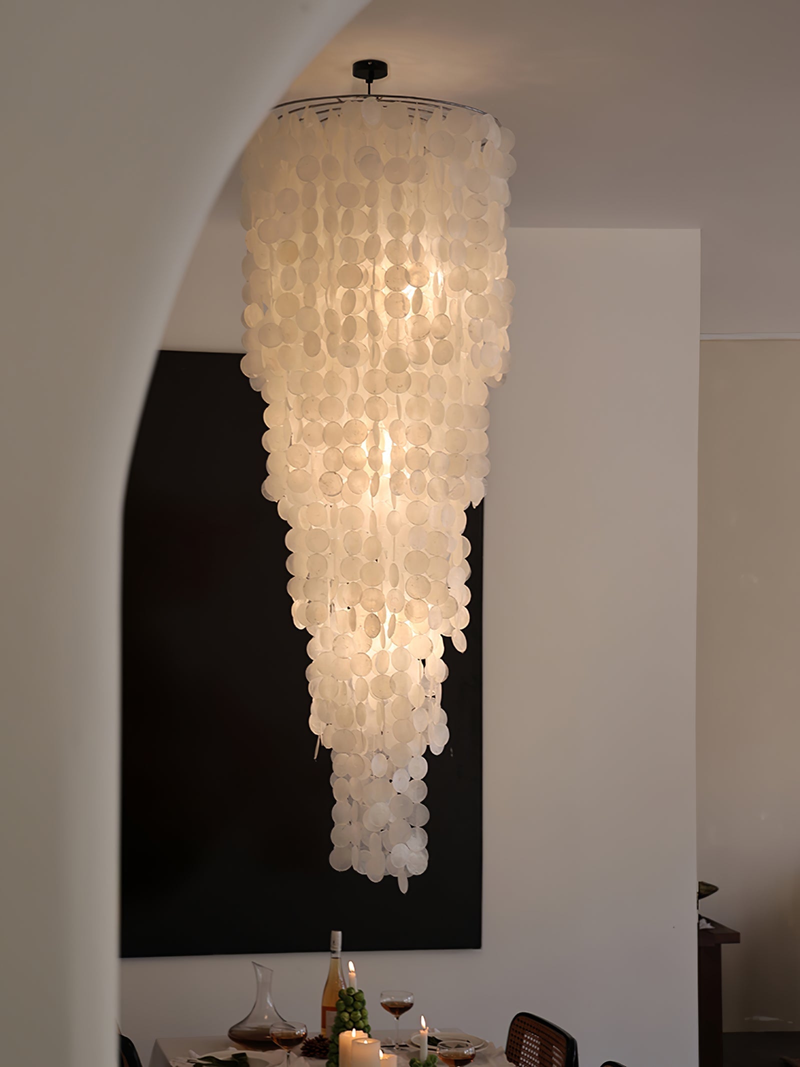 Eloryra Cascading Glass Chandelier-Neutral Decor