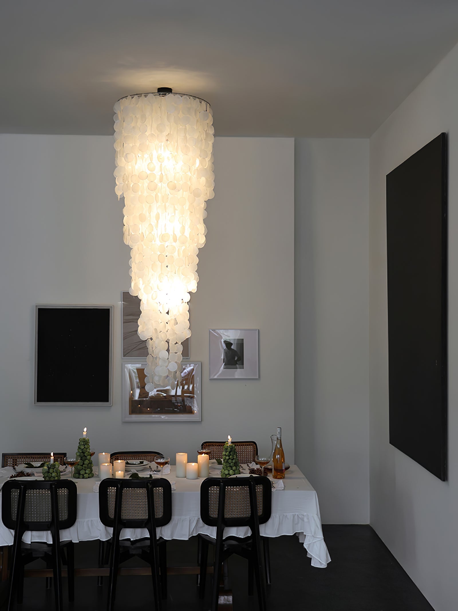 Eloryra Cascading Glass Chandelier-Neutral Decor