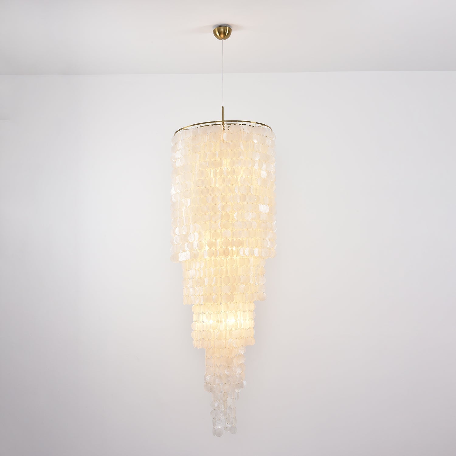 Eloryra Cascading Glass Chandelier-Neutral Decor