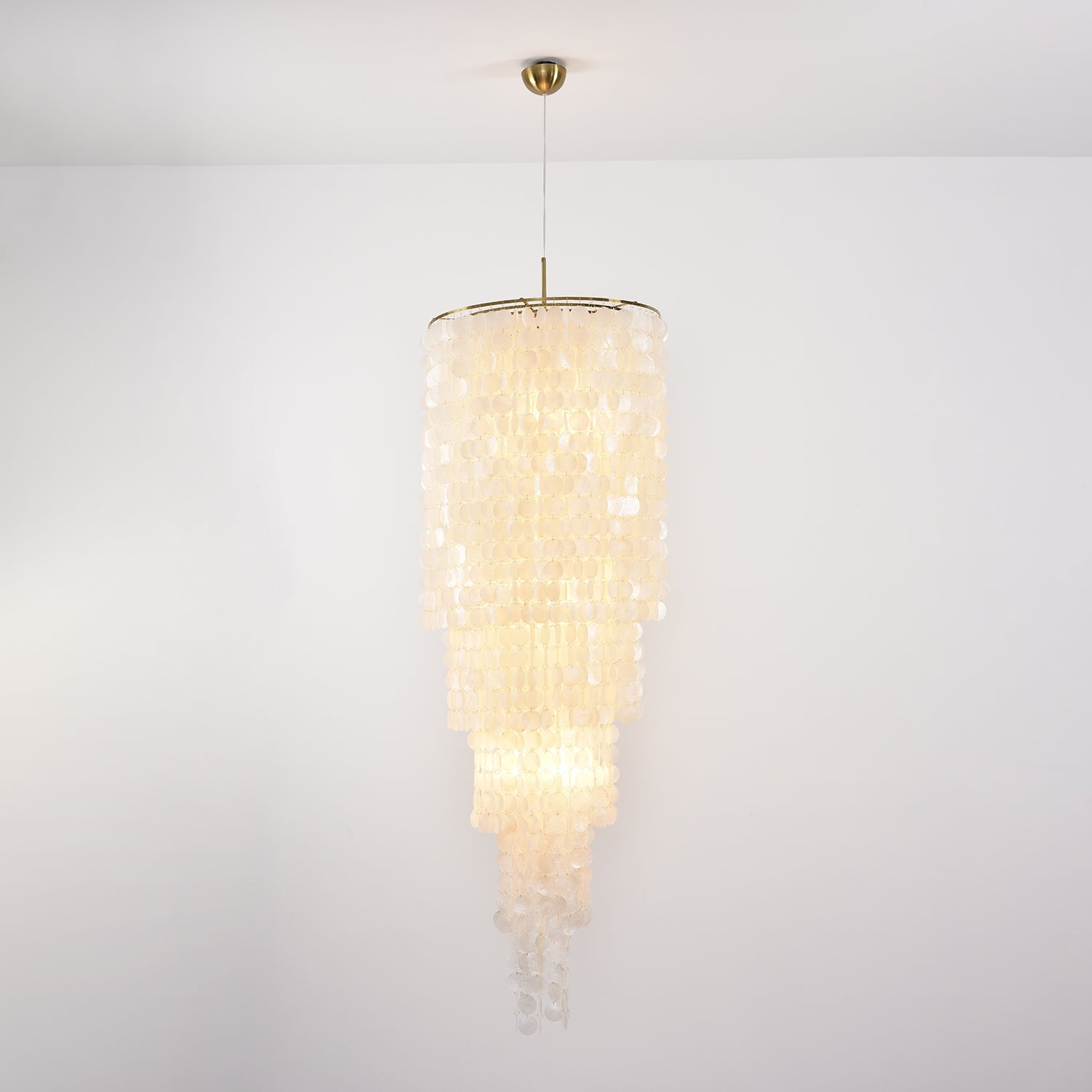 Eloryra Cascading Glass Chandelier-Neutral Decor