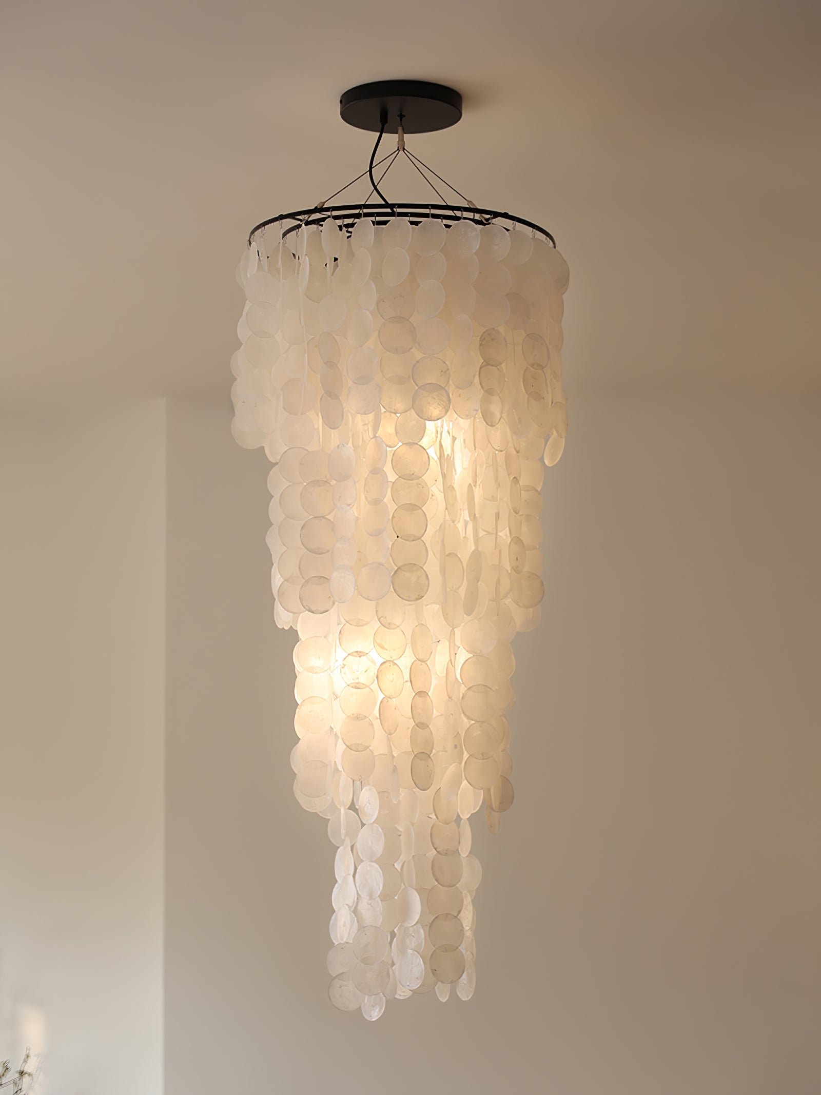 Eloryra Cascading Glass Chandelier-Neutral Decor