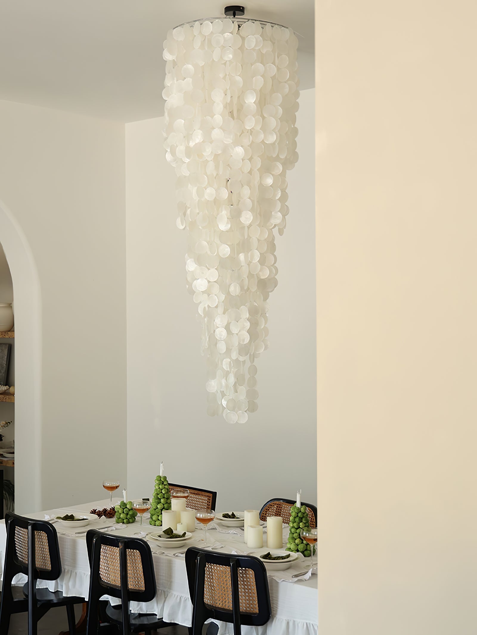 Eloryra Cascading Glass Chandelier-Neutral Decor