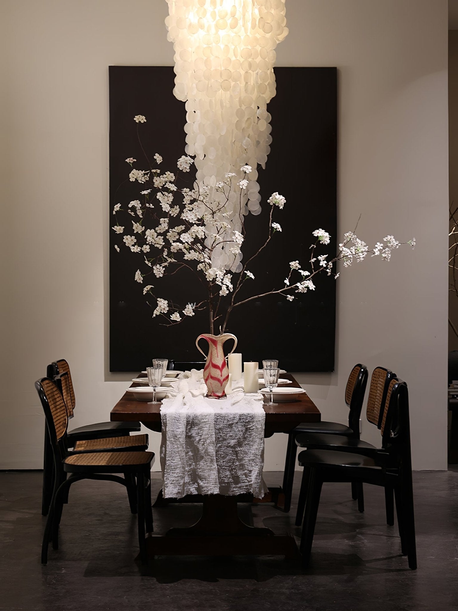 Eloryra Cascading Glass Chandelier-Neutral Decor