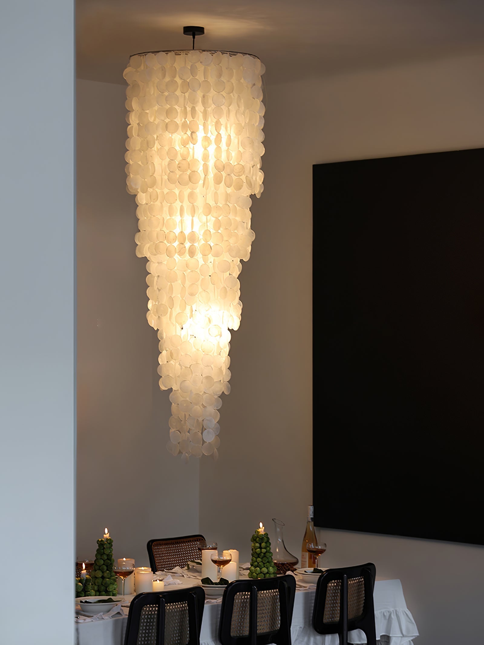 Eloryra Cascading Glass Chandelier-Neutral Decor