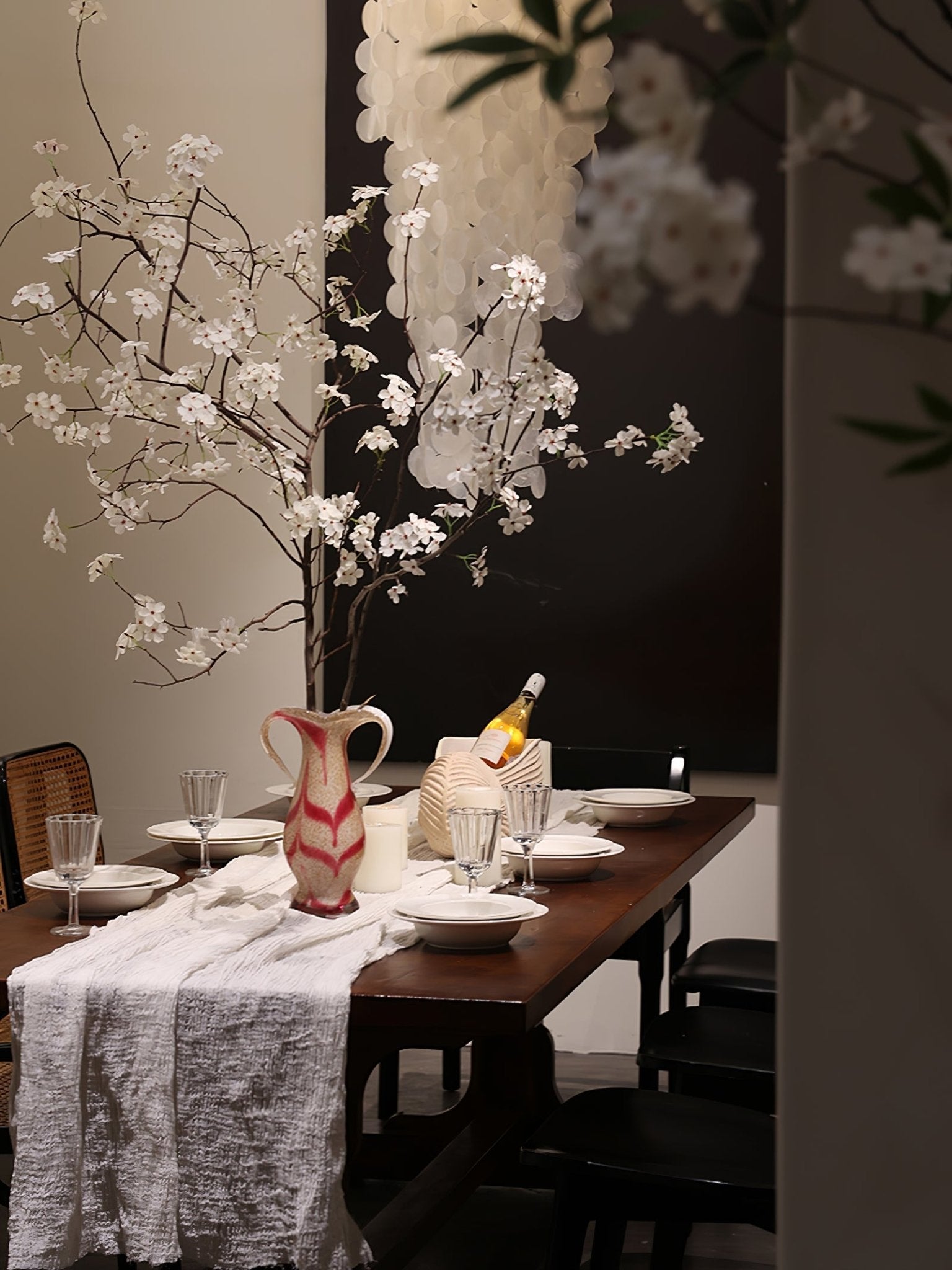 Eloryra Cascading Glass Chandelier-Neutral Decor