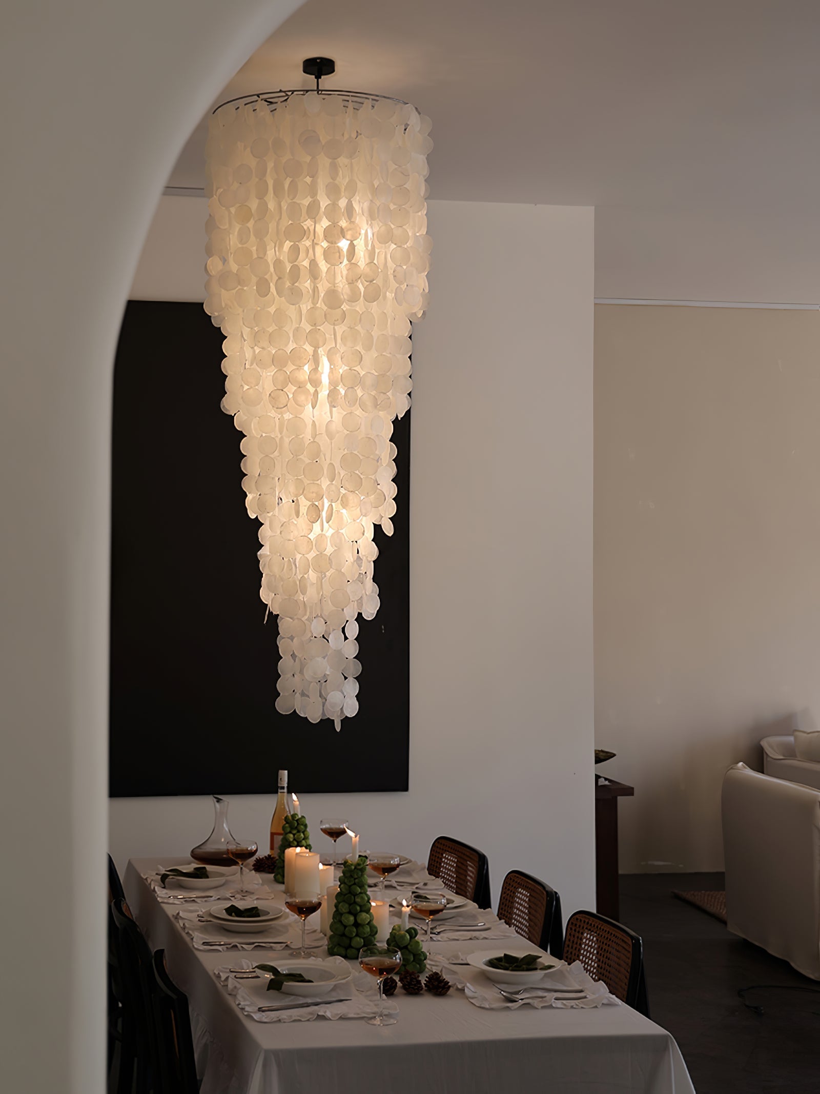 Eloryra Cascading Glass Chandelier-Neutral Decor