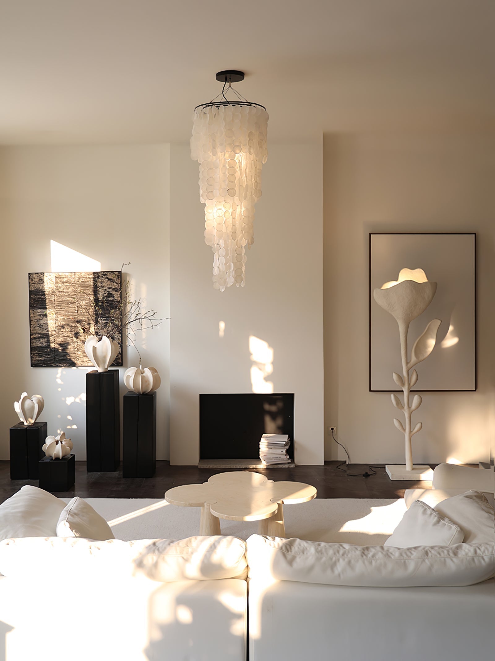Eloryra Cascading Glass Chandelier-Neutral Decor