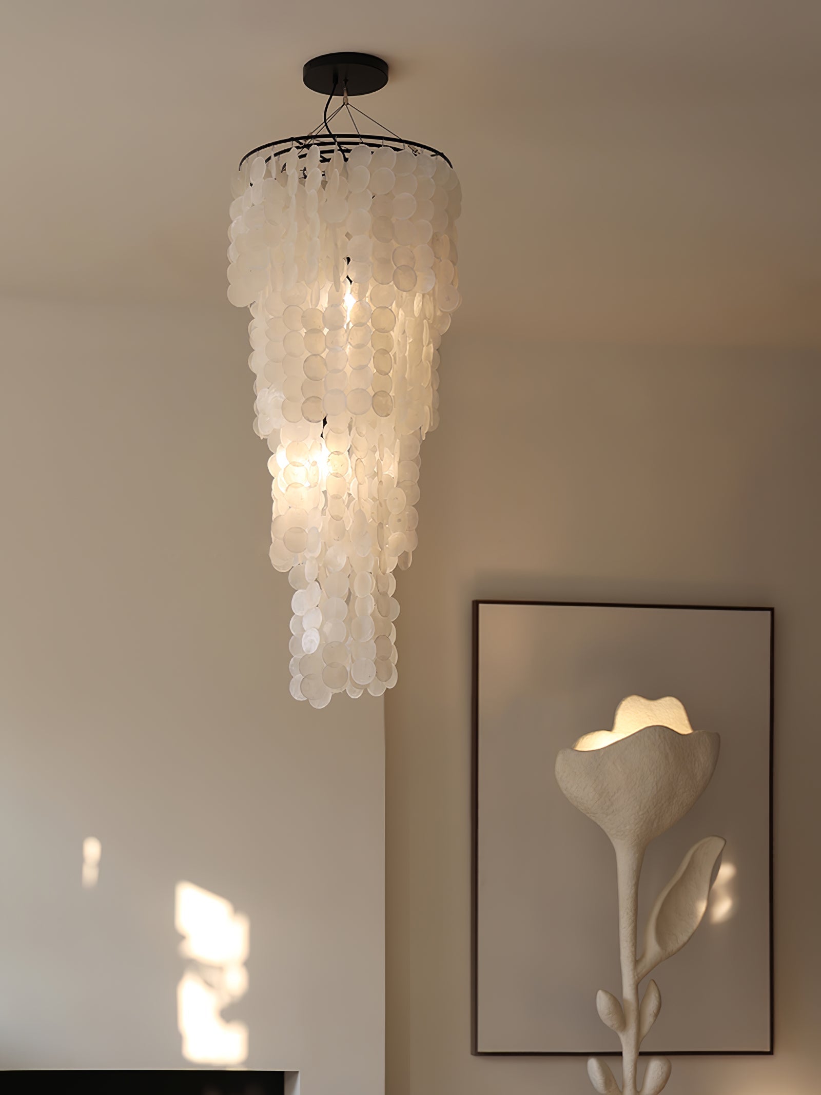 Eloryra Cascading Glass Chandelier-Neutral Decor
