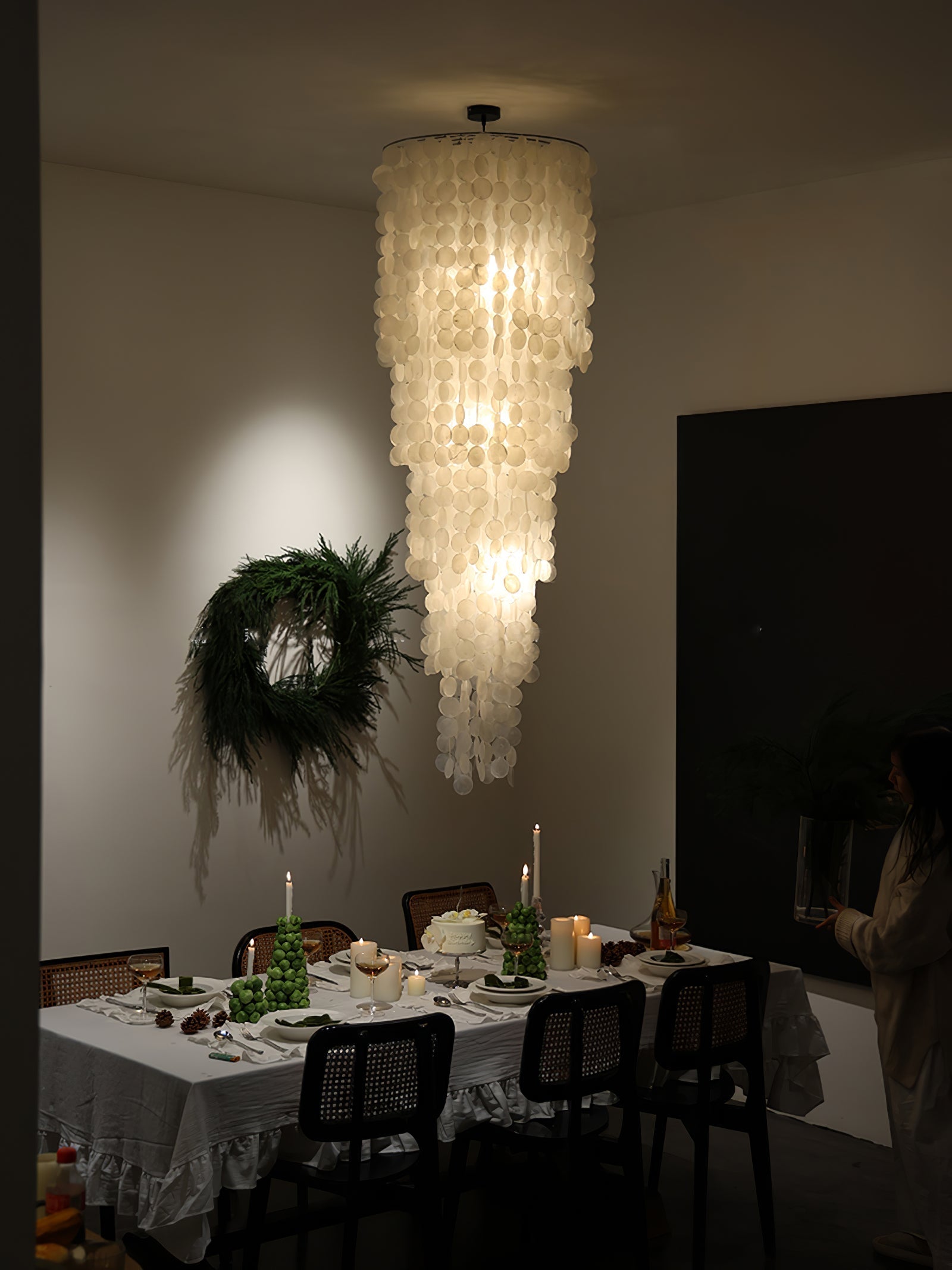 Eloryra Cascading Glass Chandelier-Neutral Decor