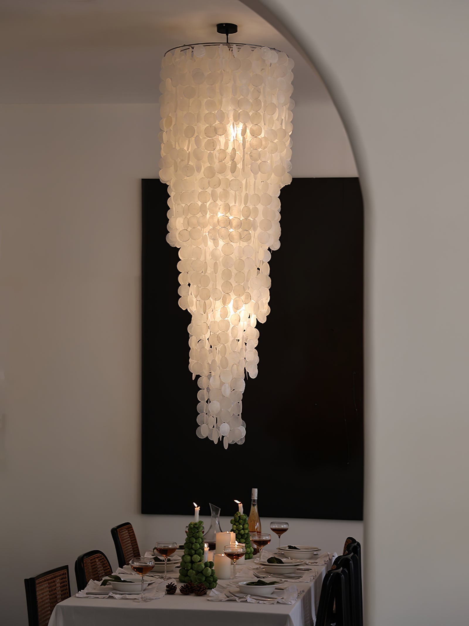 Eloryra Cascading Glass Chandelier-Neutral Decor