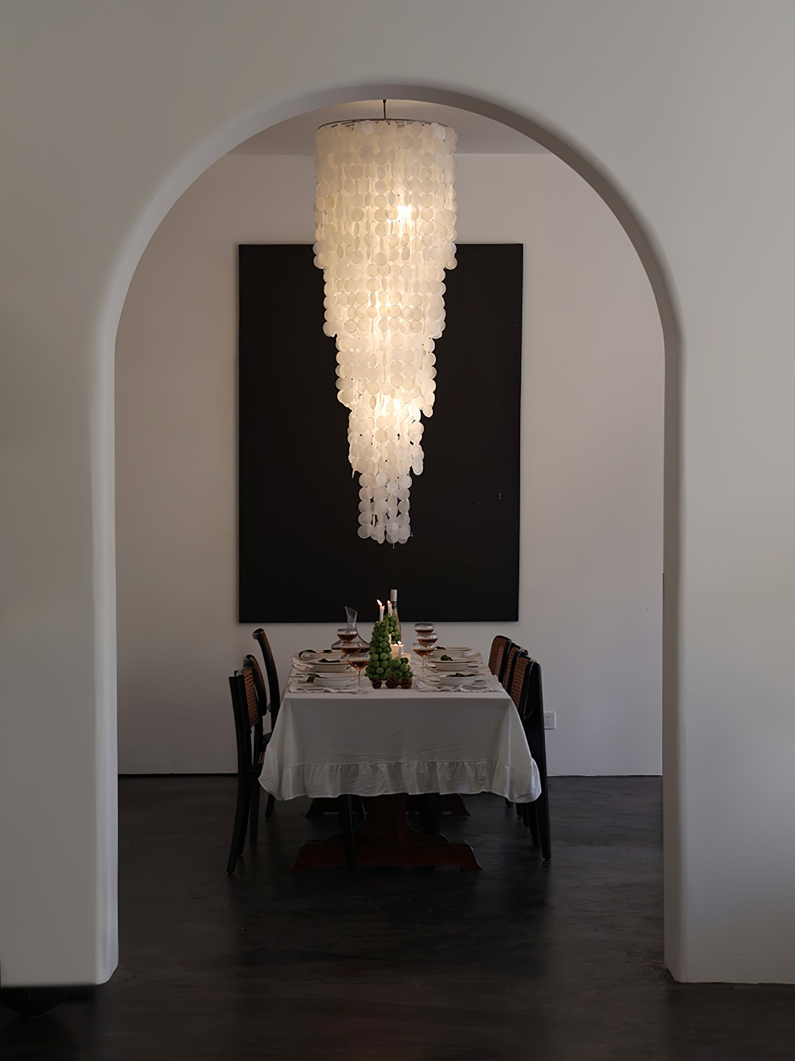 Eloryra Cascading Glass Chandelier-Neutral Decor