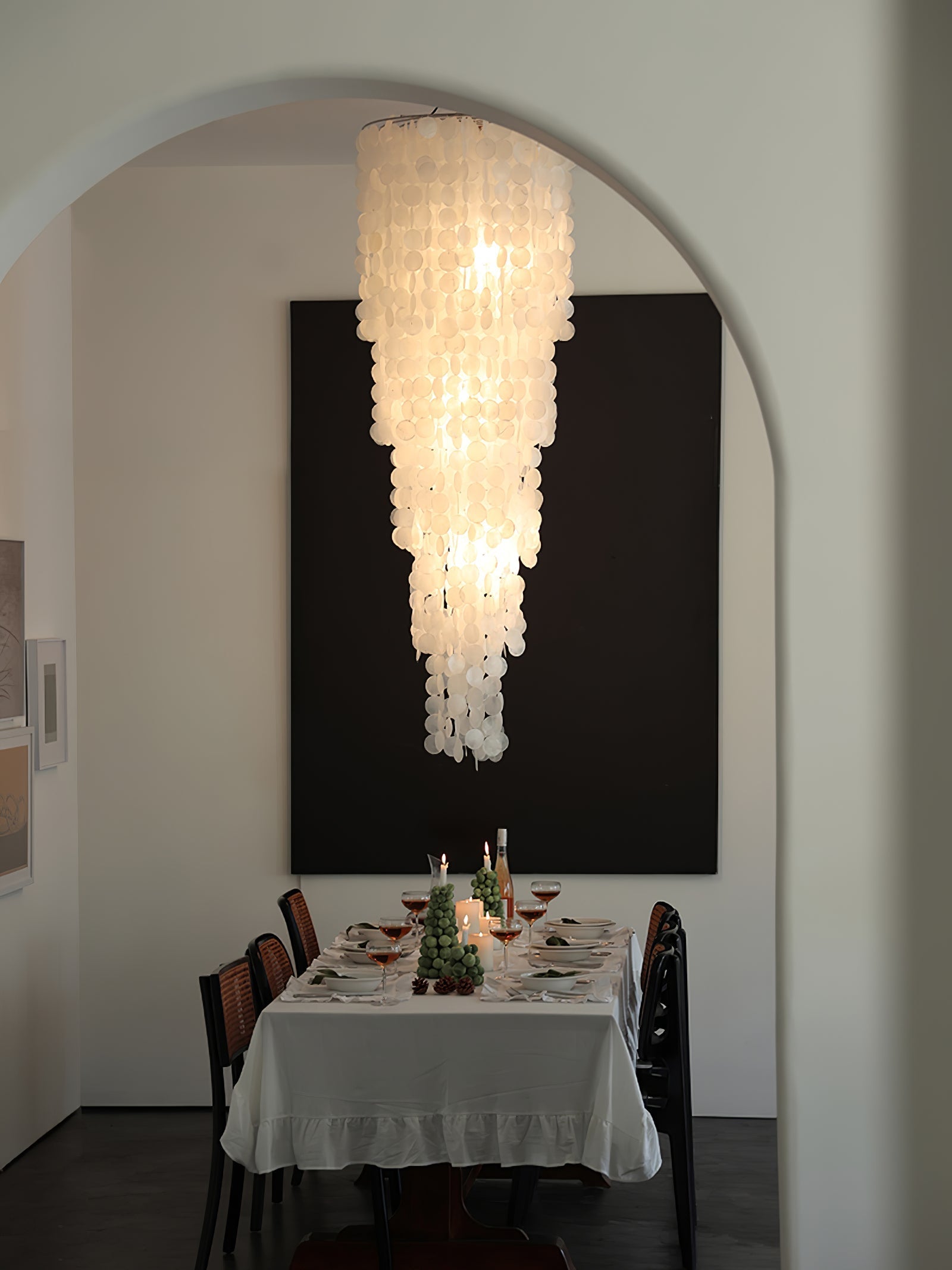 Eloryra Cascading Glass Chandelier-Neutral Decor