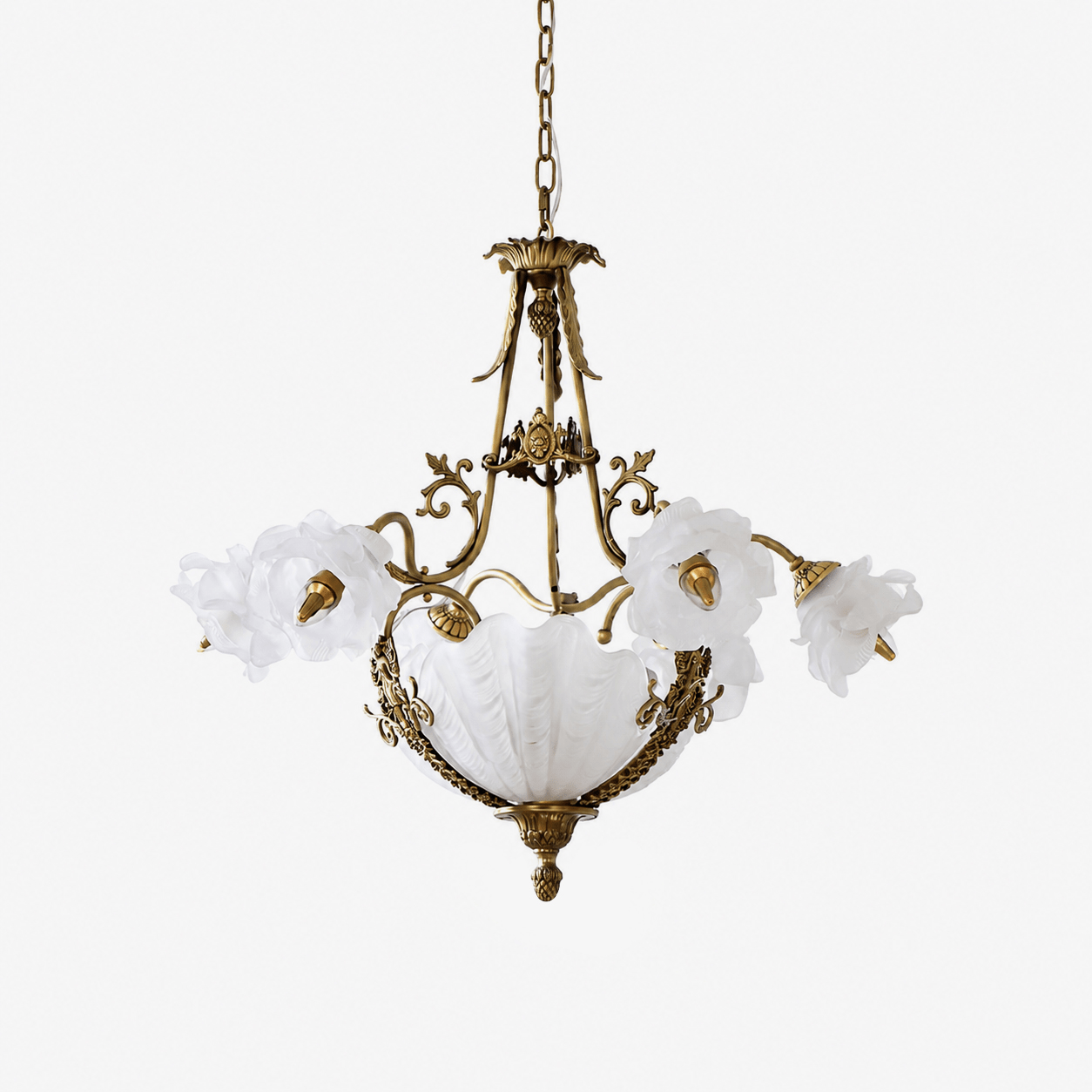 Nerina Brass Chandelier-Neutral Decor