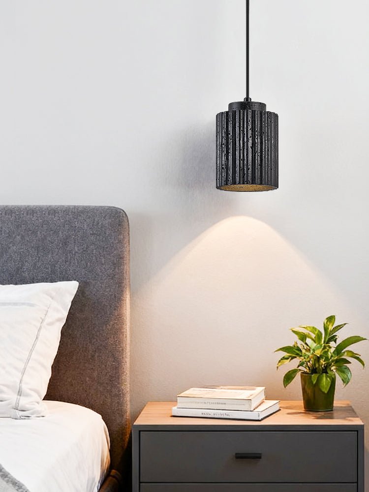 Hirb Ridge Black Travertine Pendant Light-Neutral Decor