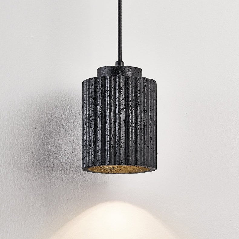 Hirb Ridge Black Travertine Pendant Light-Neutral Decor