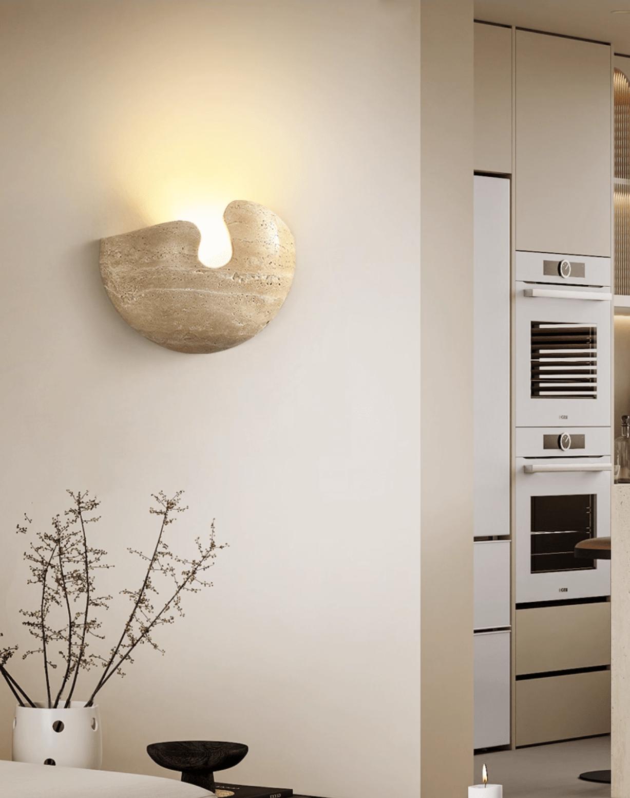 Pearl Stone Wall Light-Neutral Decor