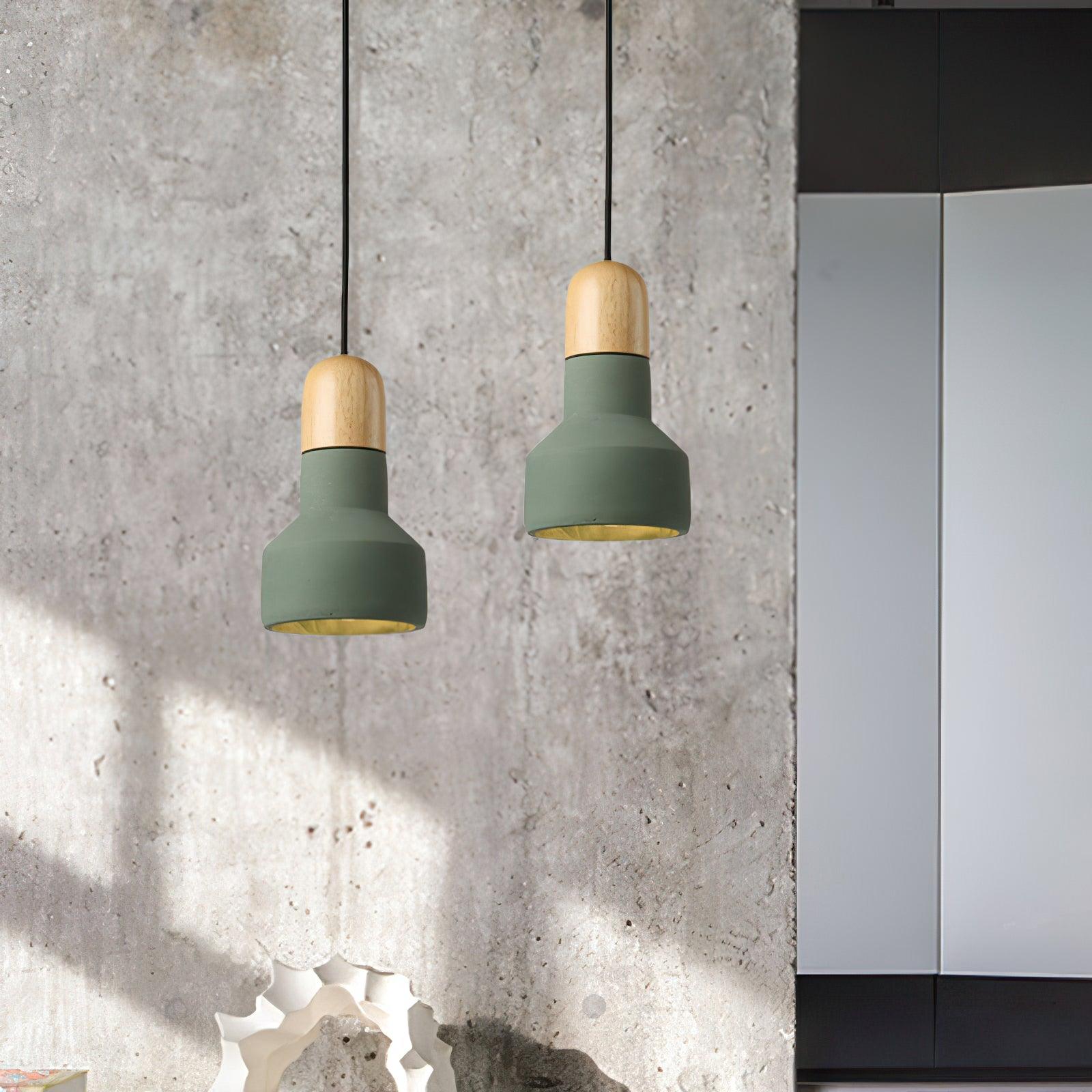 Trio Rustic Wood Pendant Light-Neutral Decor