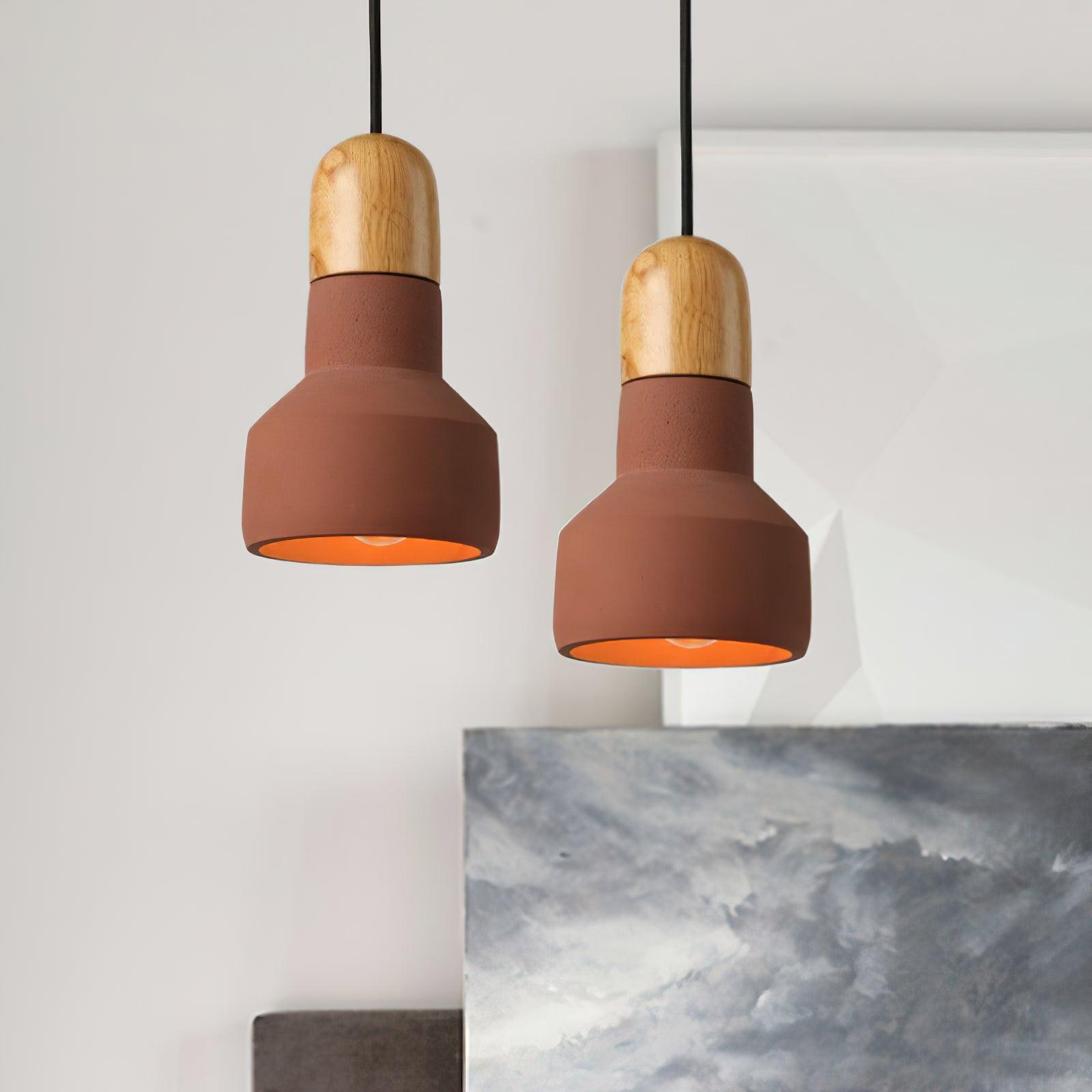 Trio Rustic Wood Pendant Light-Neutral Decor