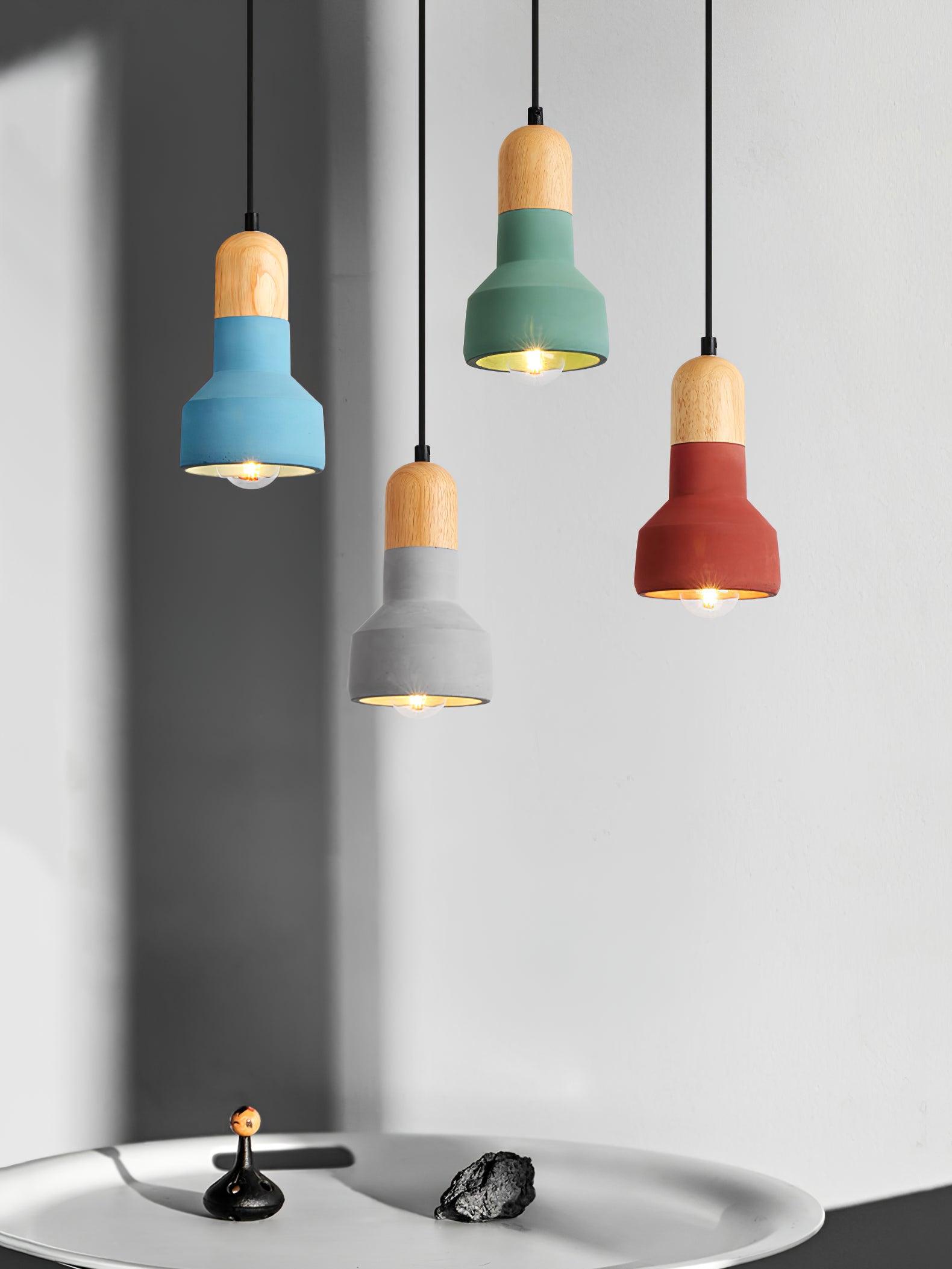 Trio Rustic Wood Pendant Light-Neutral Decor
