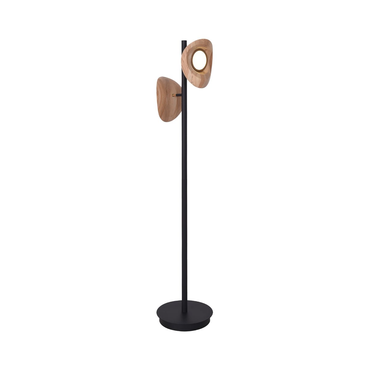 Ceyran Double Sphere Black Floor Lamp-Neutral Decor