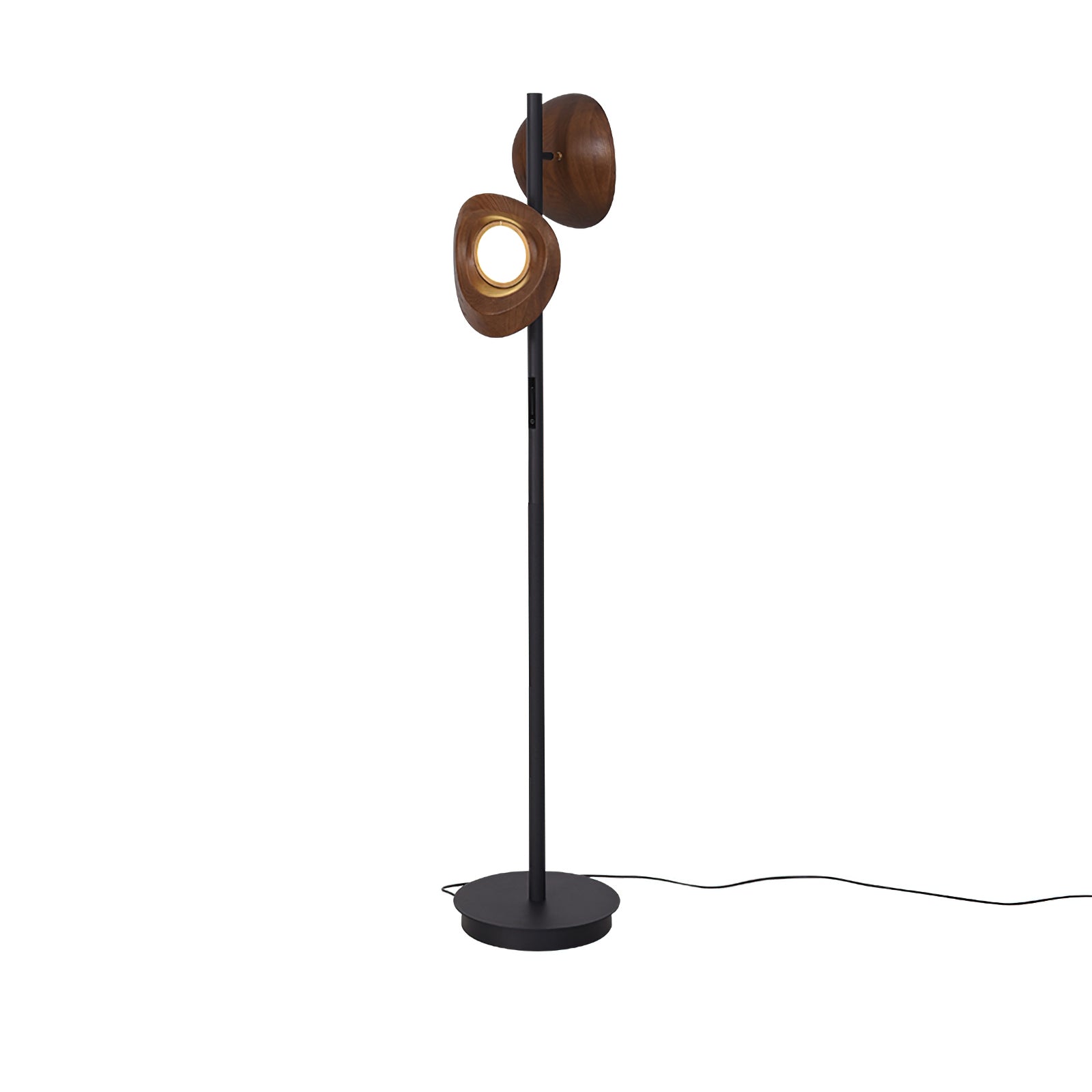 Ceyran Double Sphere Black Floor Lamp-Neutral Decor