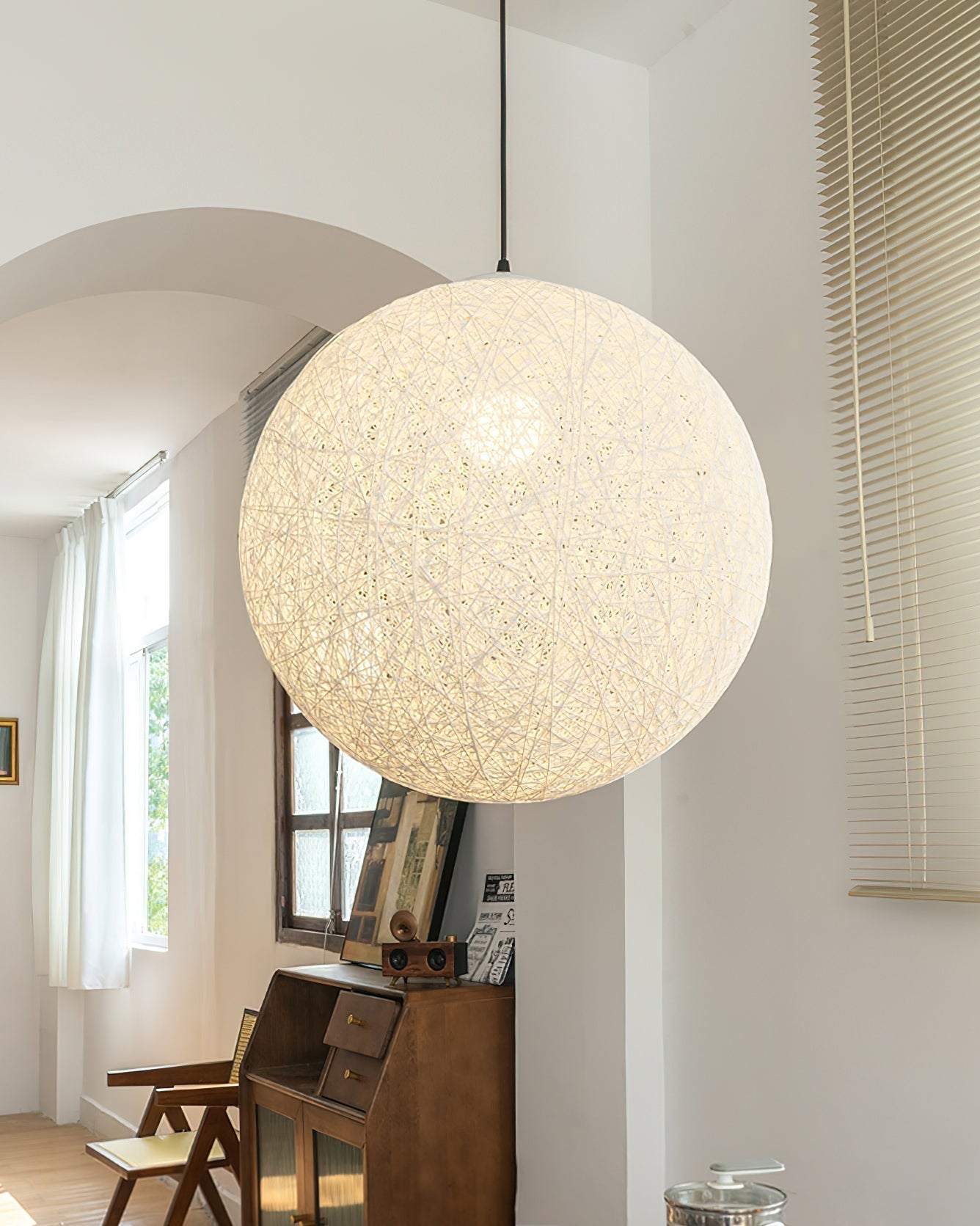 Cashae Modern Minimalist Sphere Pendant Light-Neutral Decor