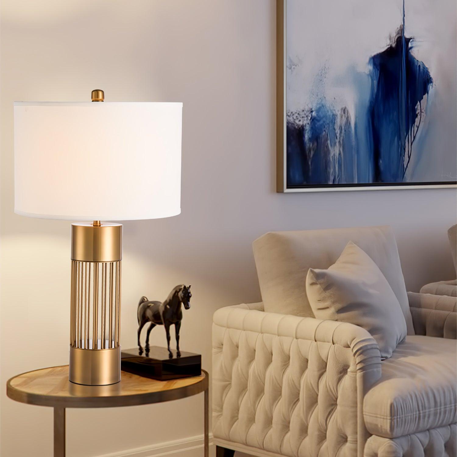 Auron Modern Fabric Table Lamp-Neutral Decor