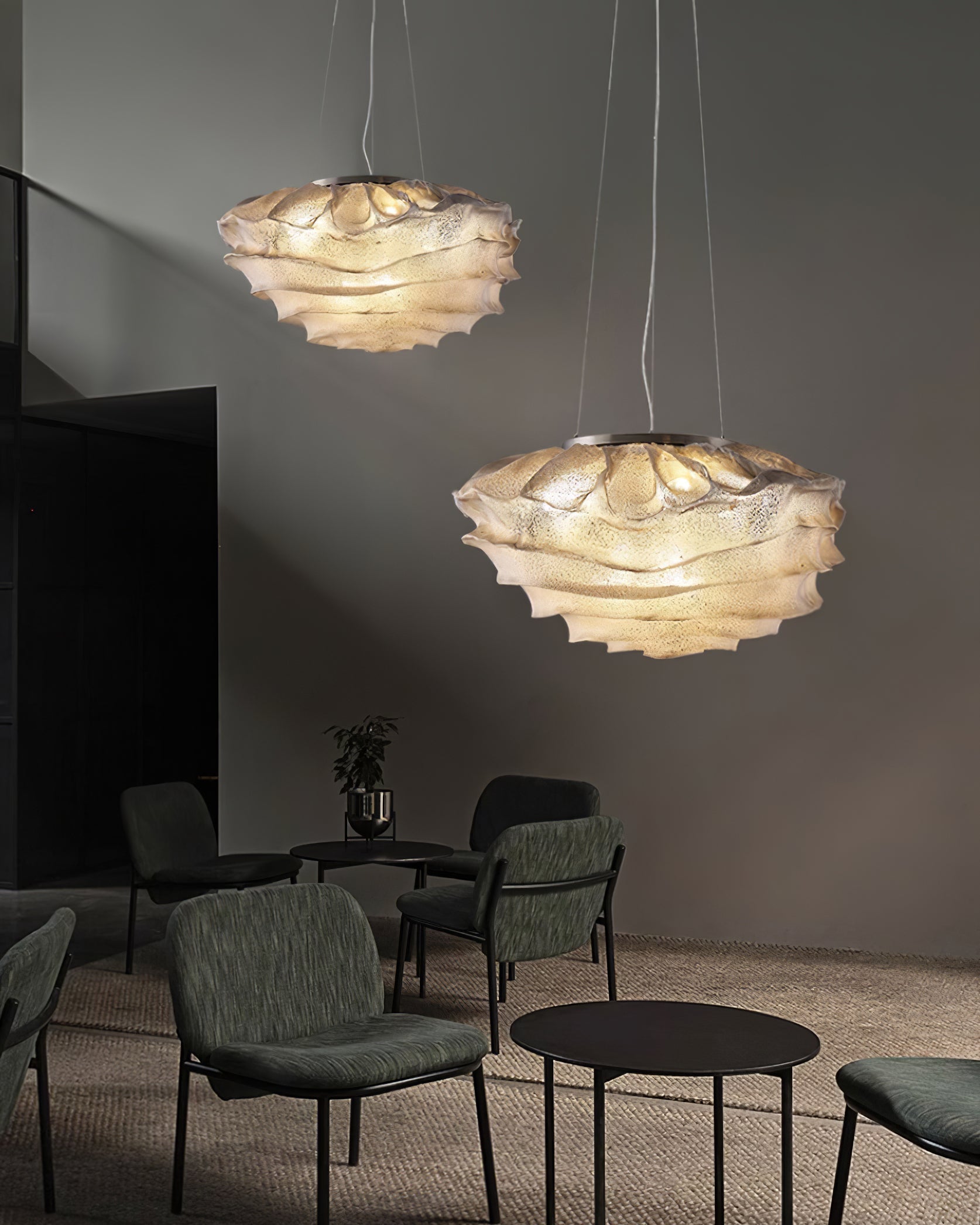 Wavern Steel Artistic Pendant Light-Neutral Decor