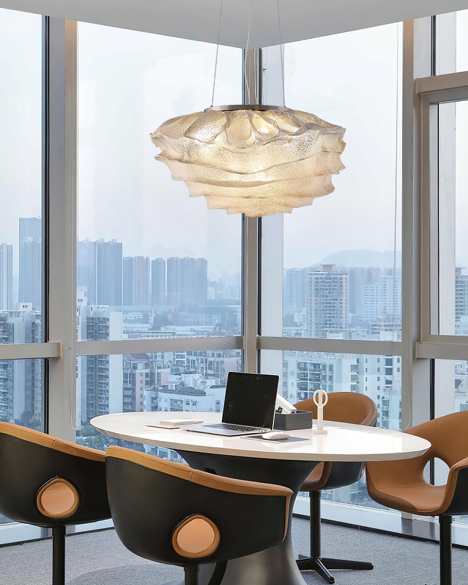 Wavern Steel Artistic Pendant Light-Neutral Decor