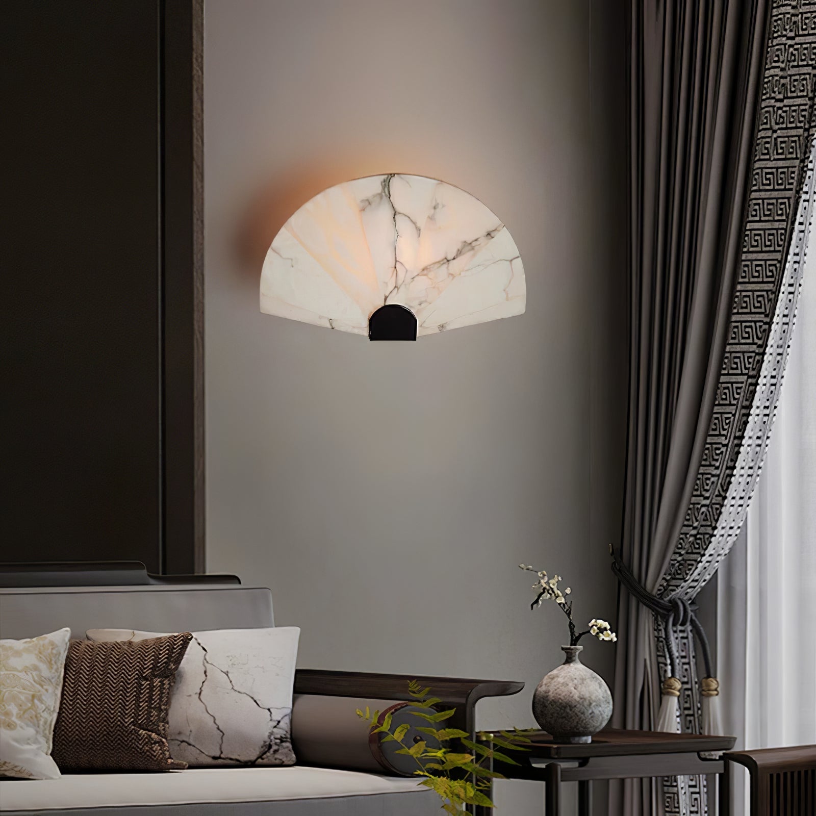 Aurelia Minimalist Alabaster Wall Light-Neutral Decor