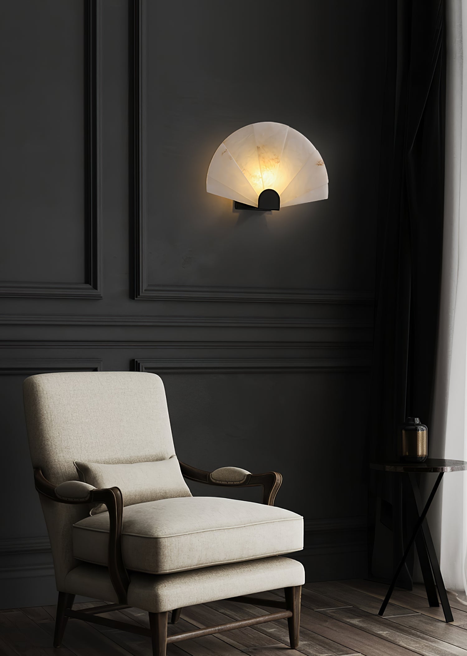Aurelia Minimalist Alabaster Wall Light-Neutral Decor