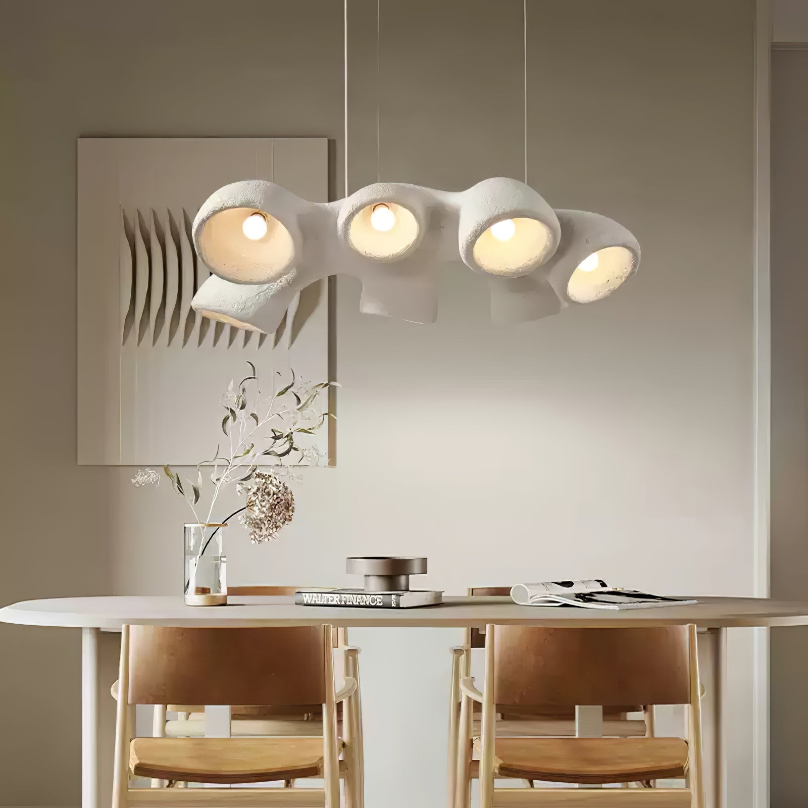 Seveny Modern Polystyrene Pendant Light-Neutral Decor