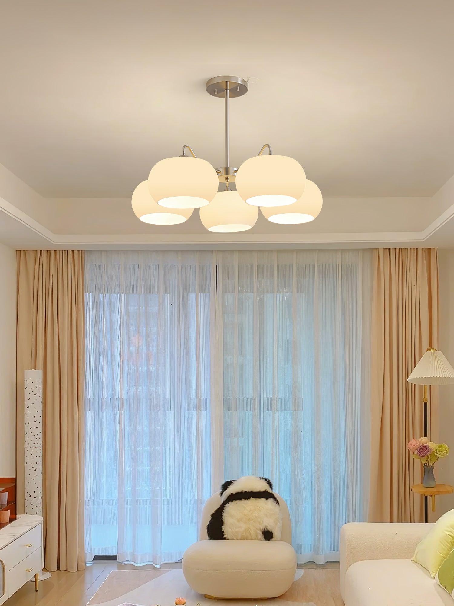 Kade Chandelier White Glass Persimmon Shape-Neutral Decor