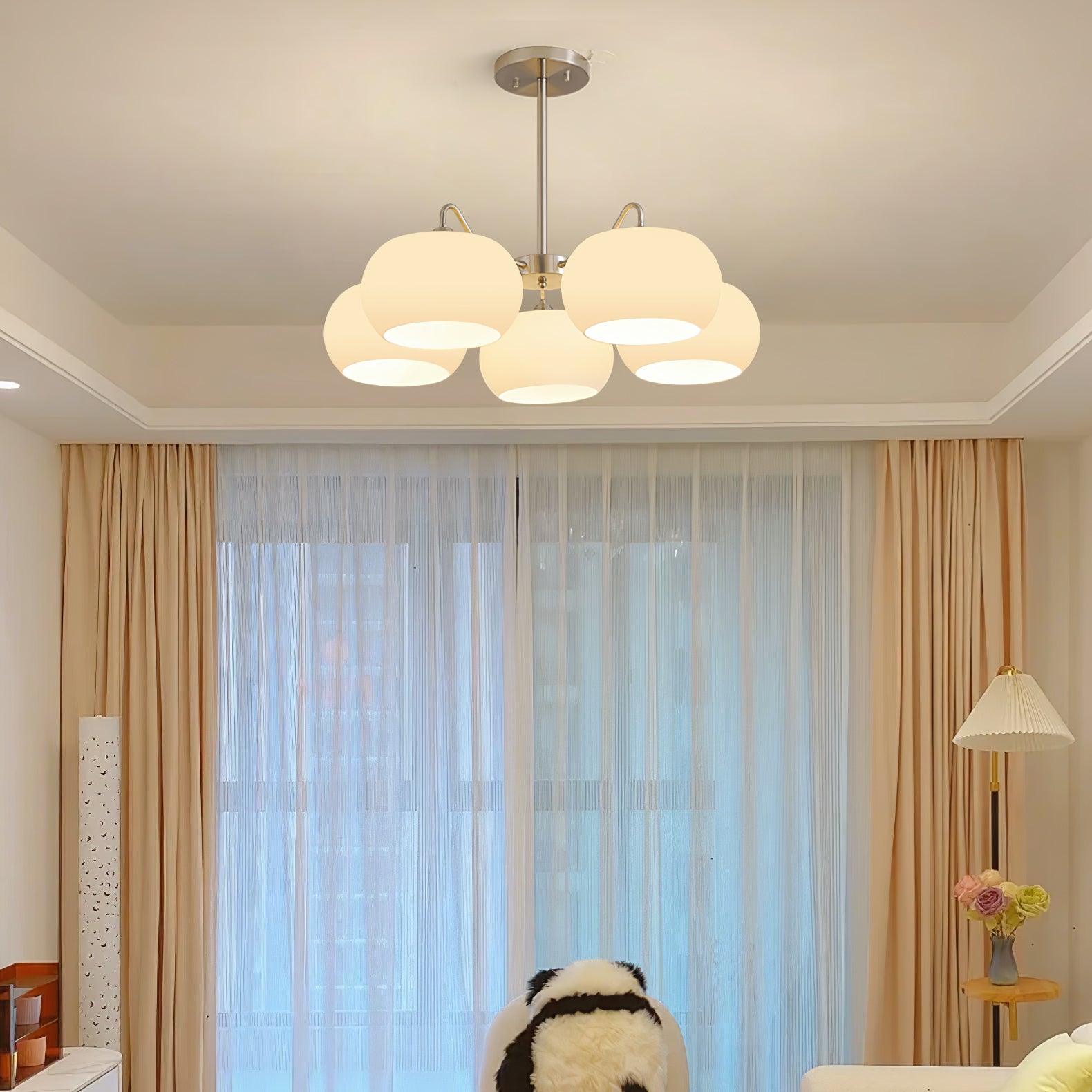 Kade Chandelier White Glass Persimmon Shape-Neutral Decor