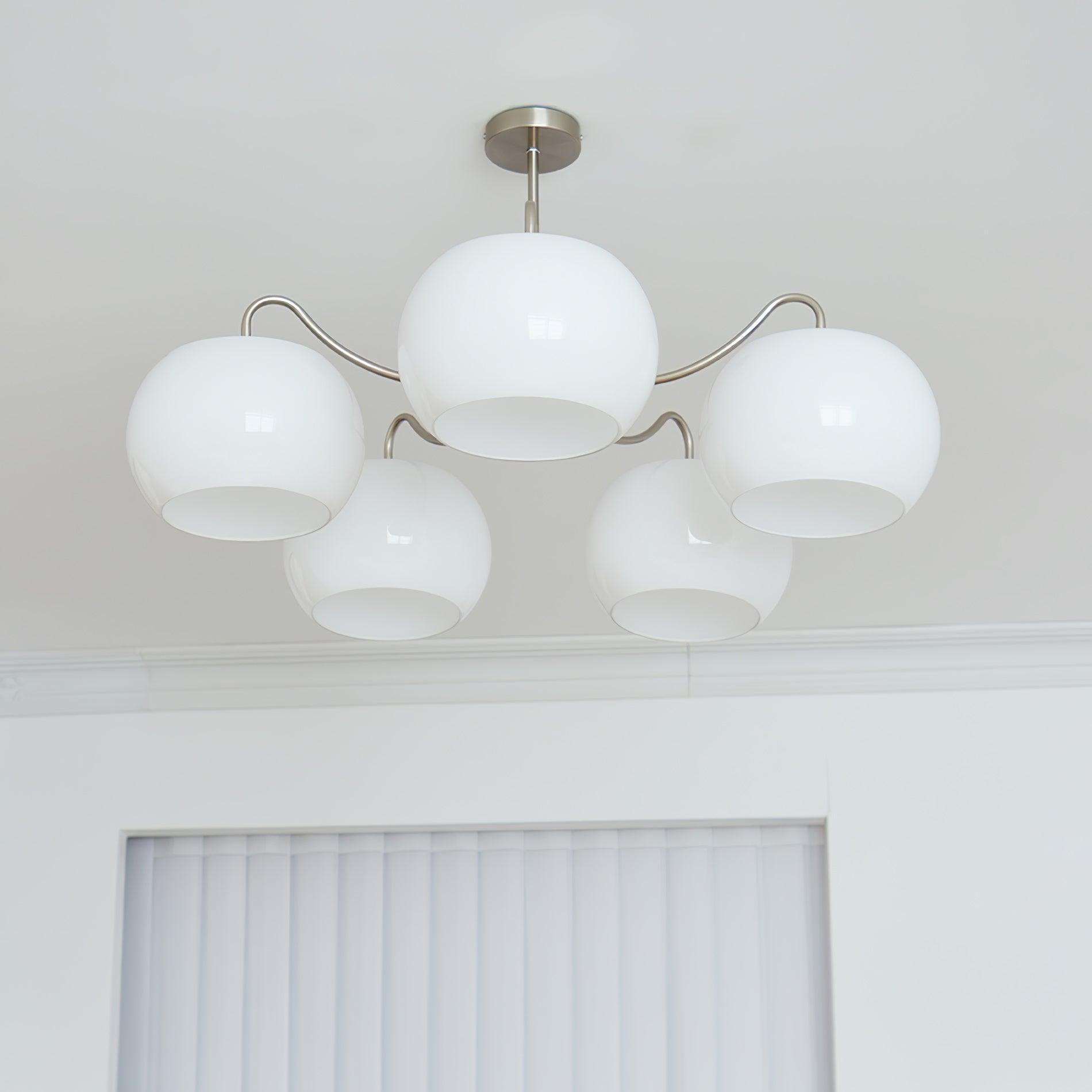Kade Chandelier White Glass Persimmon Shape-Neutral Decor