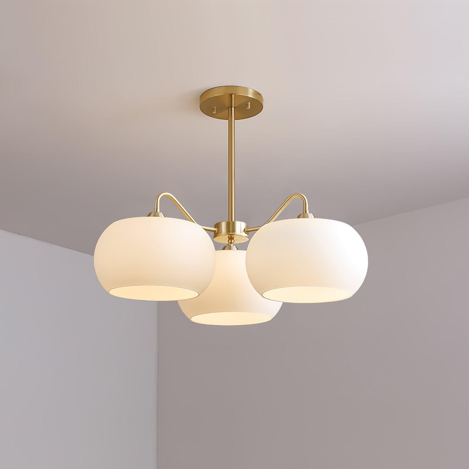 Kade Chandelier White Glass Persimmon Shape-Neutral Decor