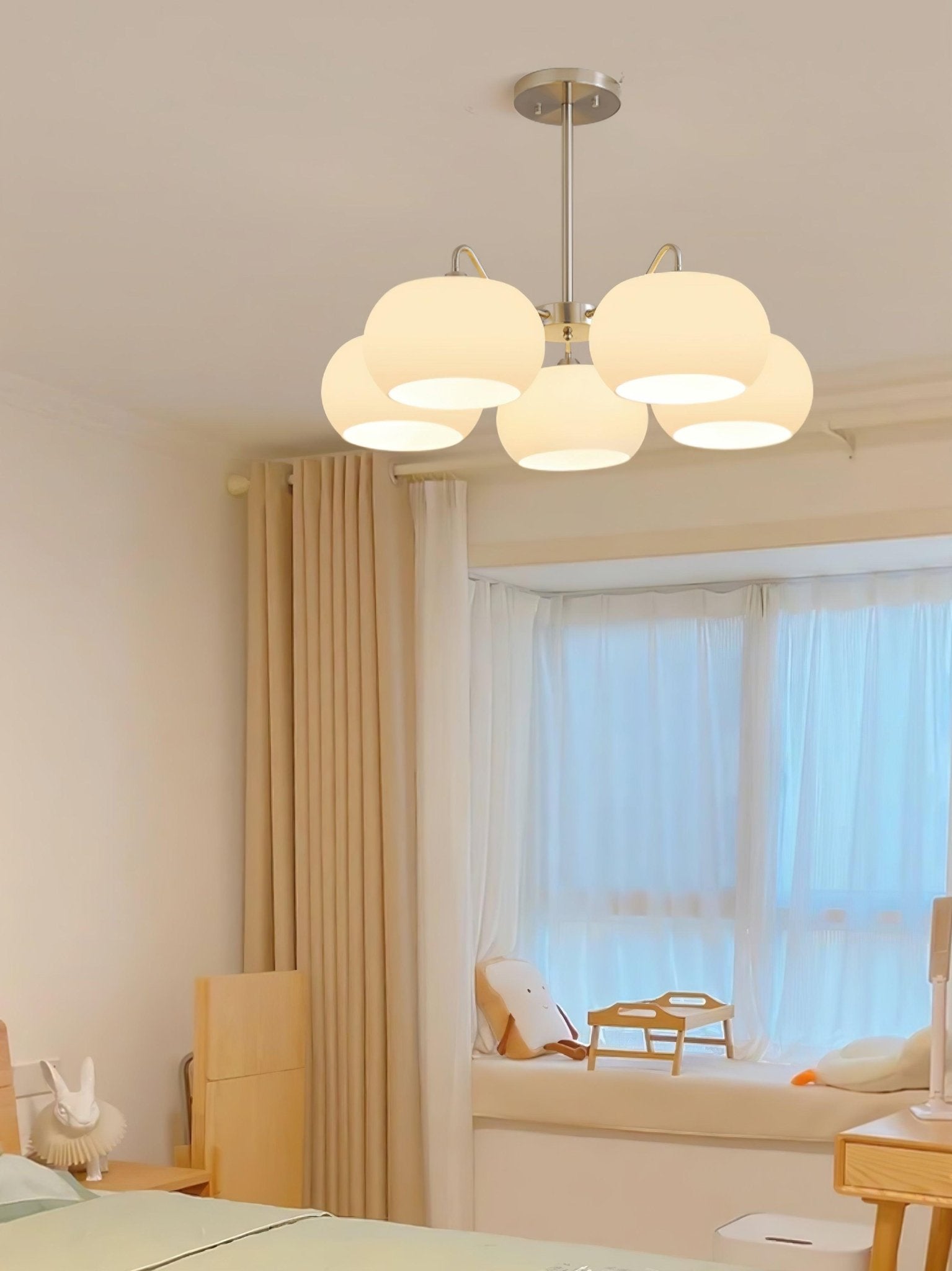 Kade Chandelier White Glass Persimmon Shape-Neutral Decor