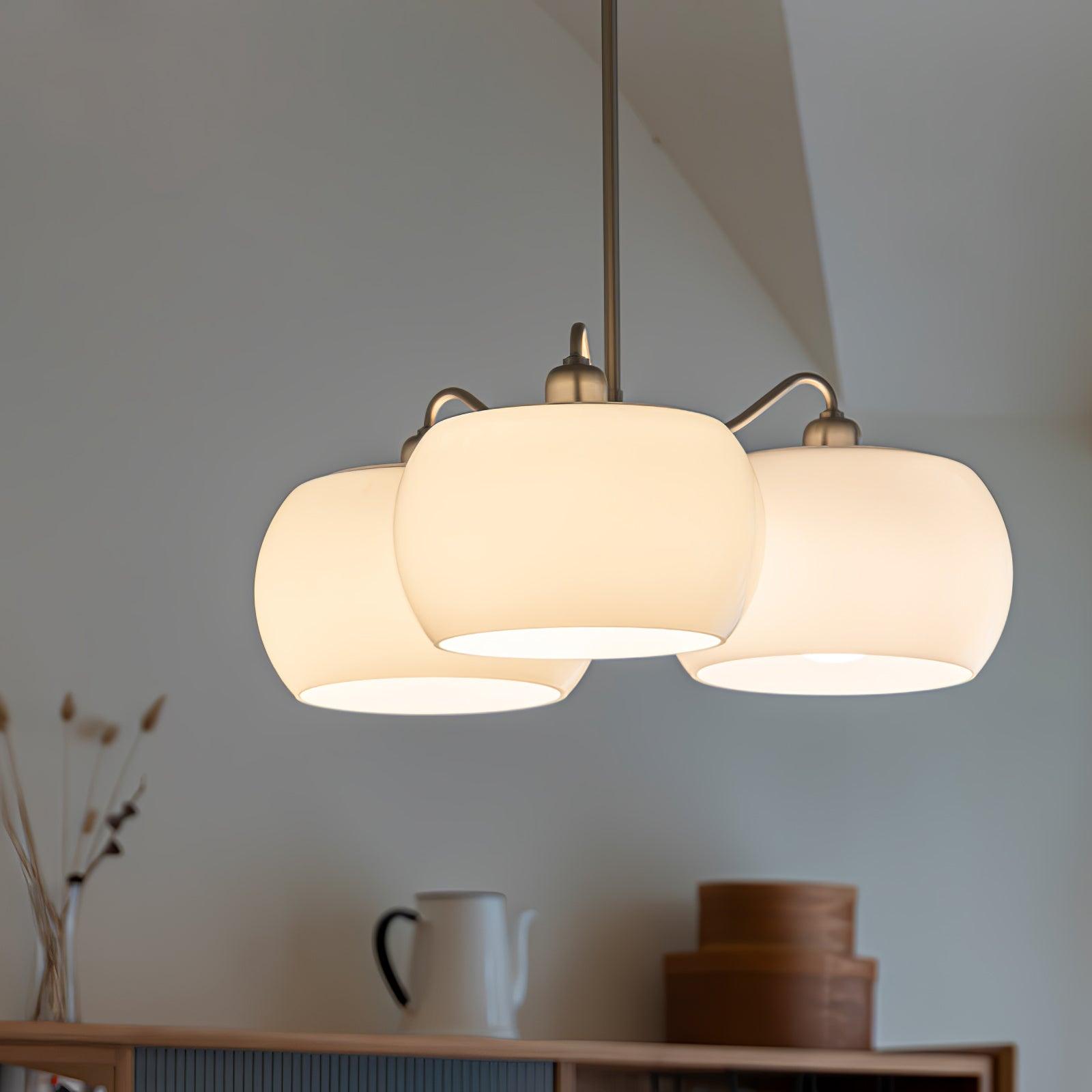 Kade Chandelier White Glass Persimmon Shape-Neutral Decor