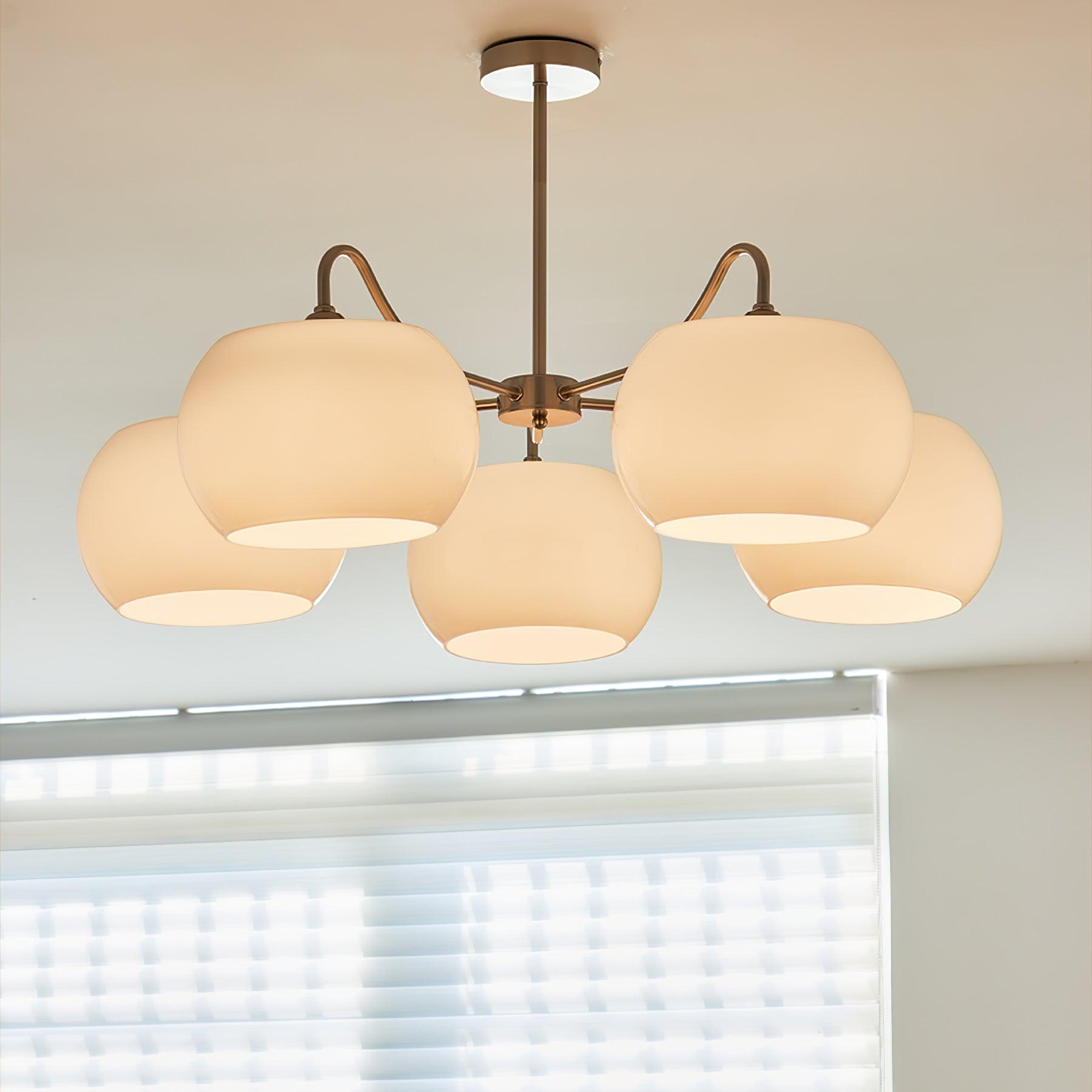 Kade Chandelier White Glass Persimmon Shape-Neutral Decor