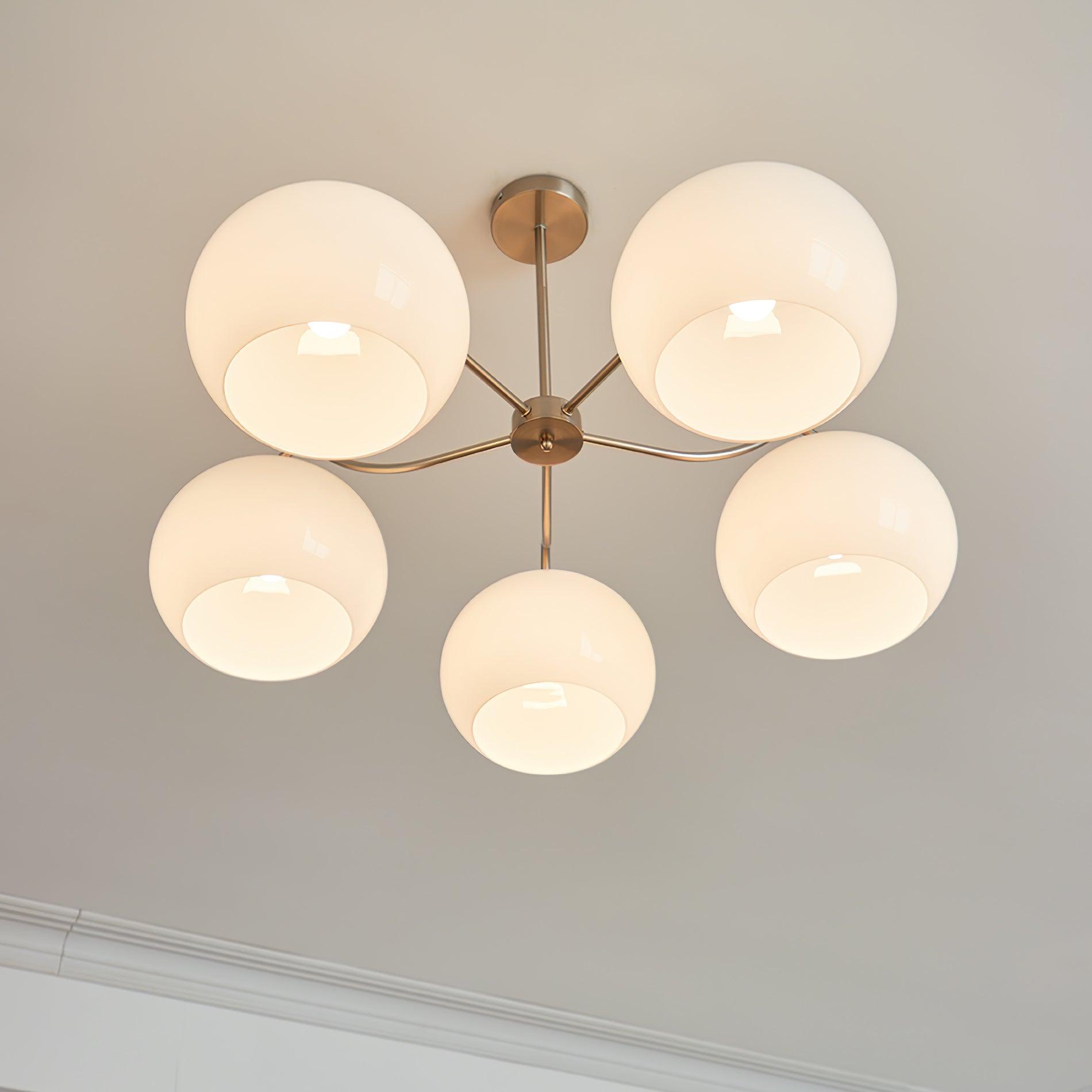 Kade Chandelier White Glass Persimmon Shape-Neutral Decor