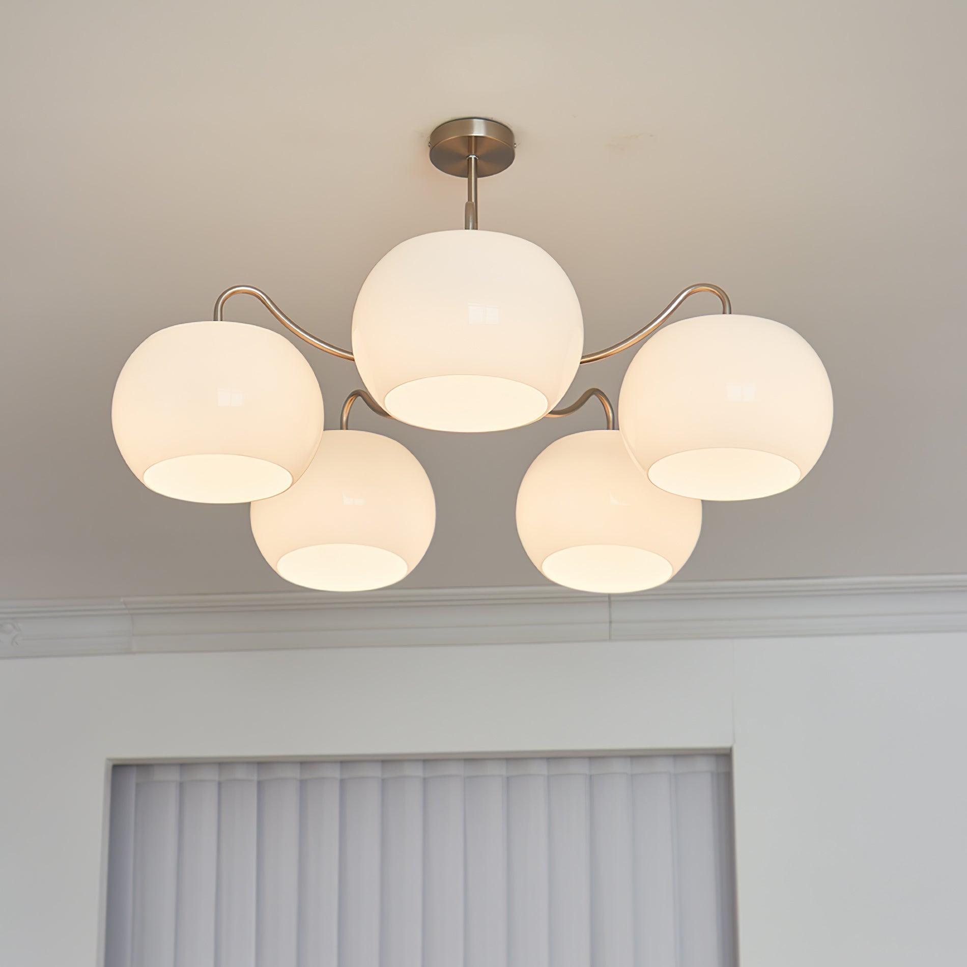 Kade Chandelier White Glass Persimmon Shape-Neutral Decor