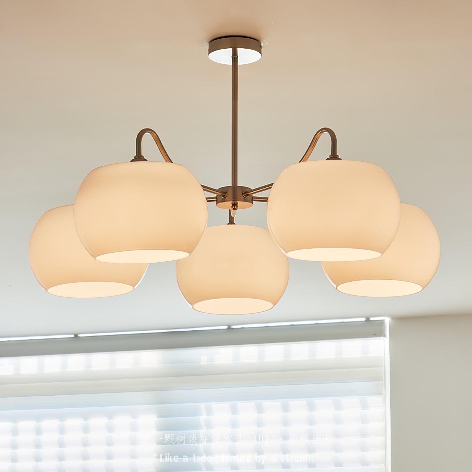 Kade Chandelier White Glass Persimmon Shape-Neutral Decor