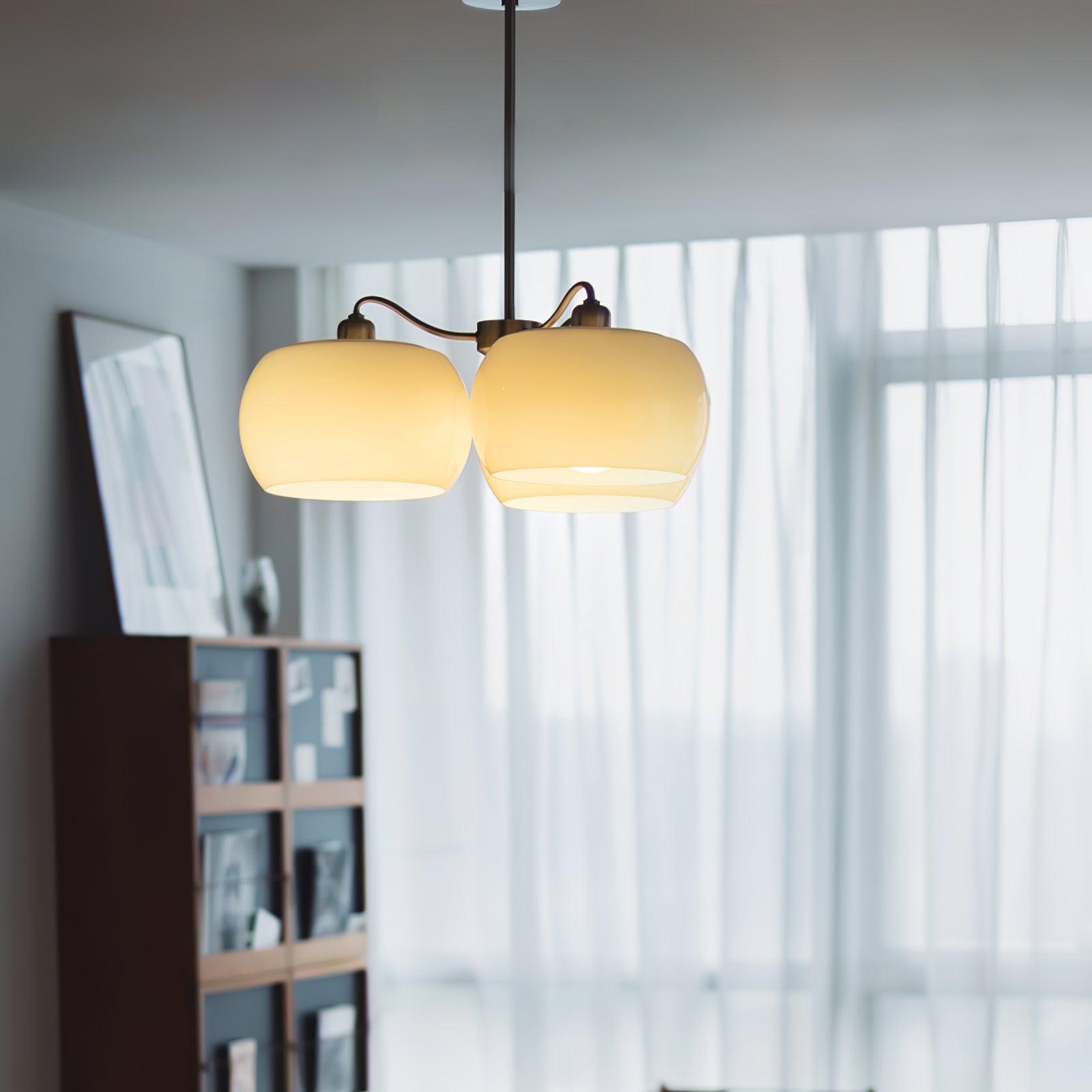 Kade Chandelier White Glass Persimmon Shape-Neutral Decor