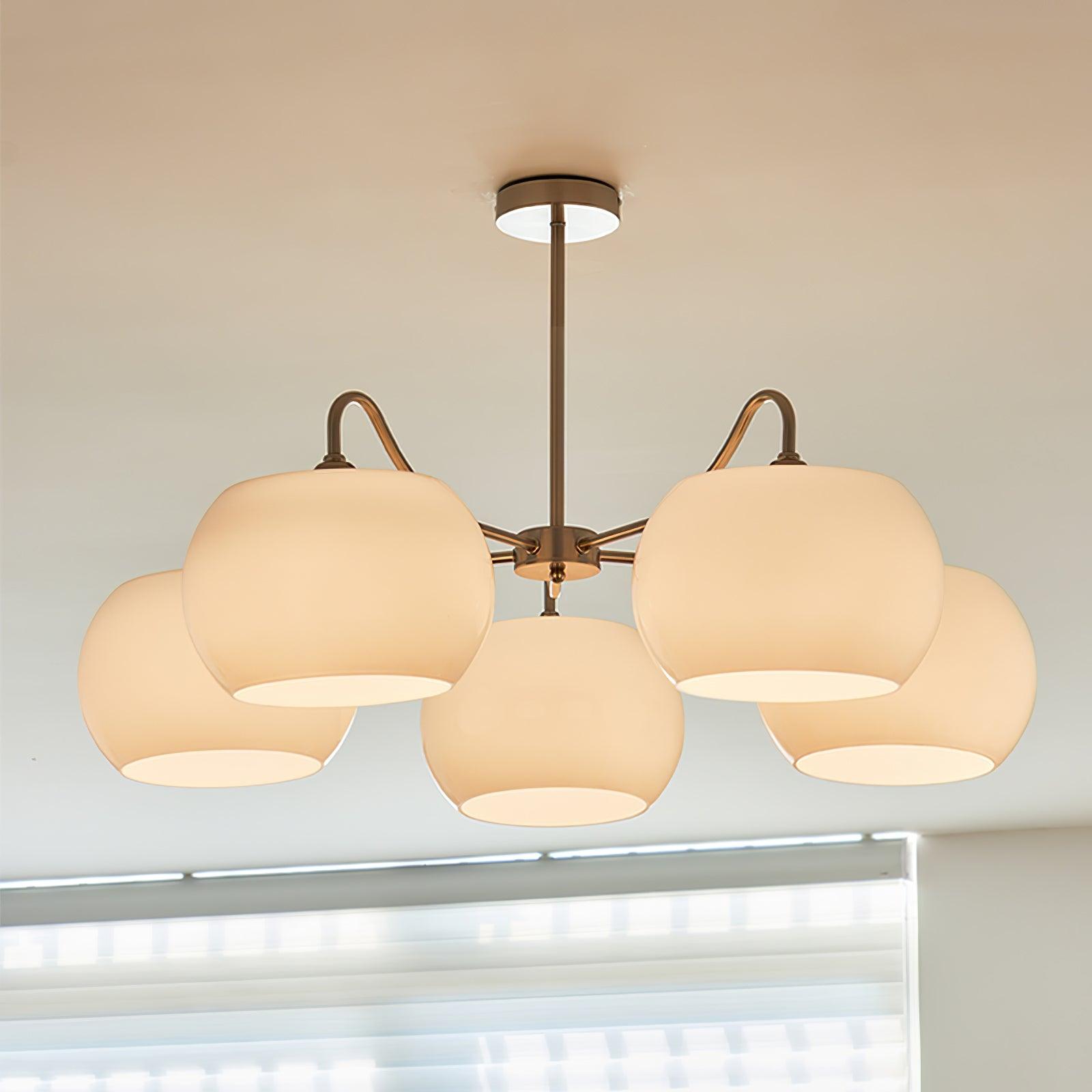 Kade Chandelier White Glass Persimmon Shape-Neutral Decor
