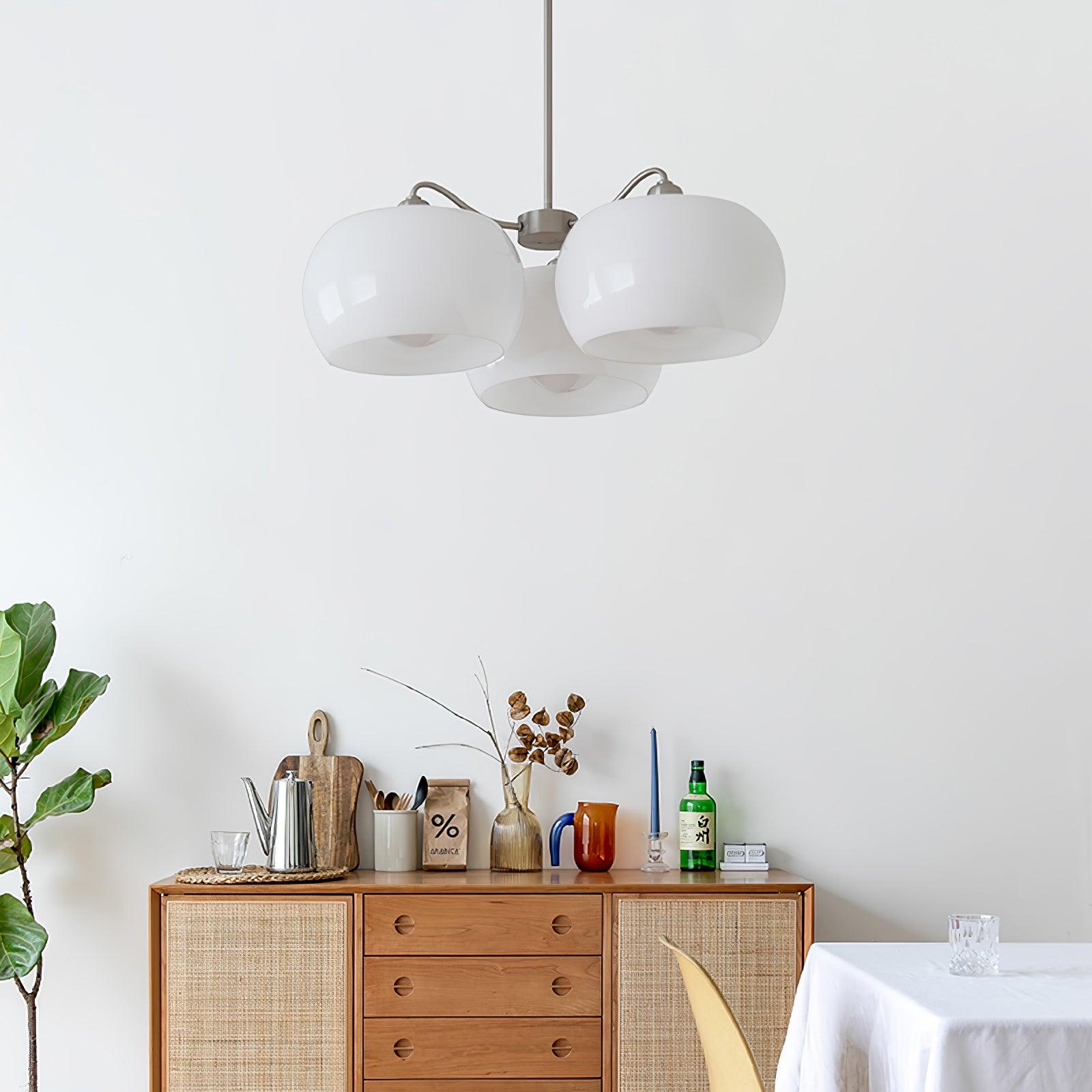 Kade Chandelier White Glass Persimmon Shape-Neutral Decor